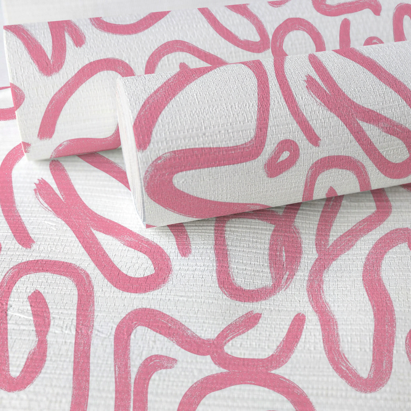 Pink Tangle Faux Grasscloth Wallpaper