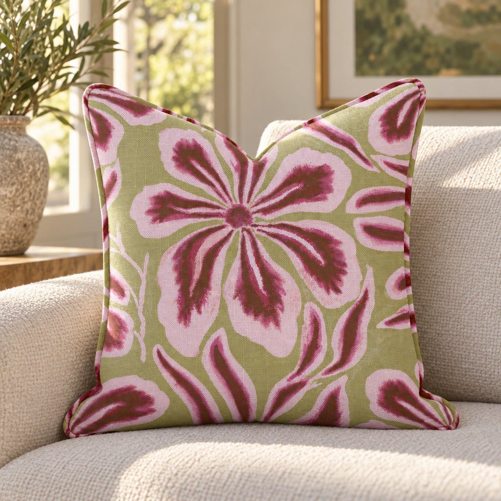 Pinwheel Bloom Throw Pillow - Lemon Park