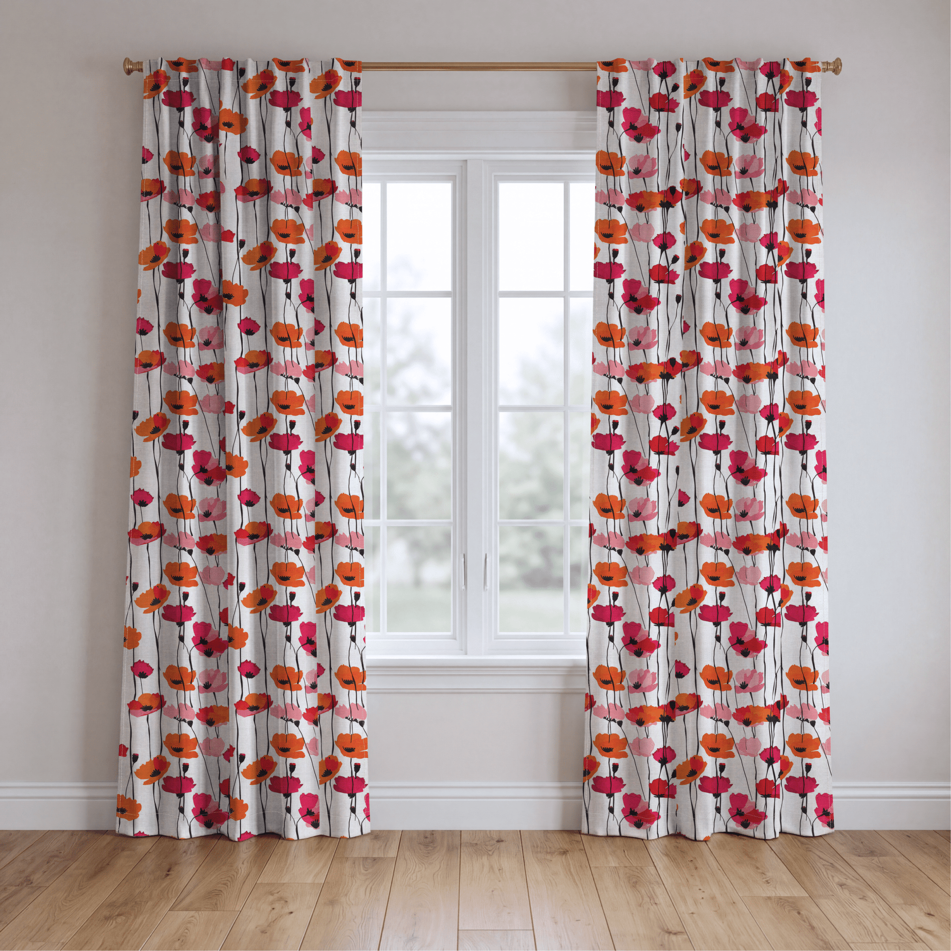 Piper's Poppy Parade - Drapery - Lemon Park