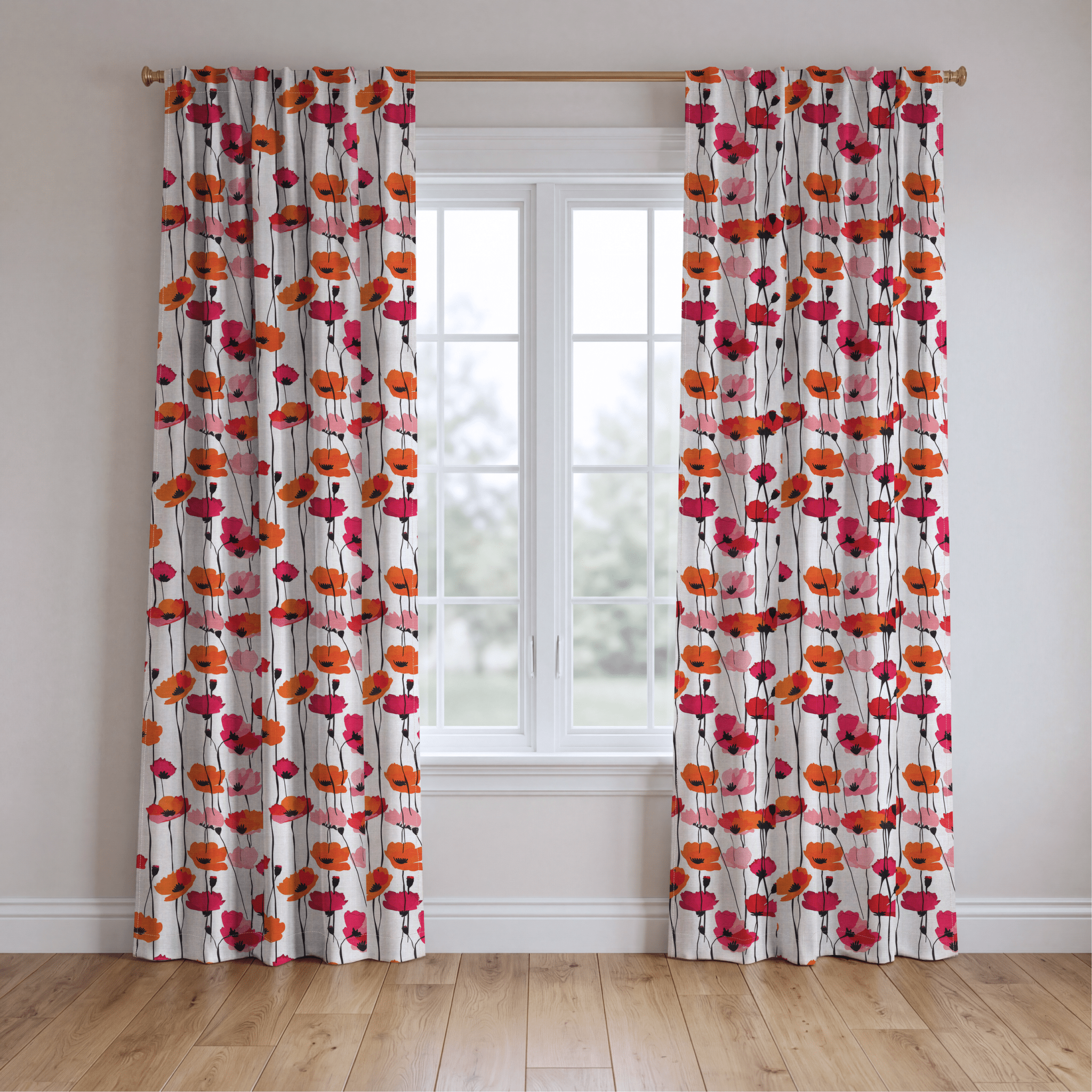 Piper's Poppy Parade - Drapery - Lemon Park