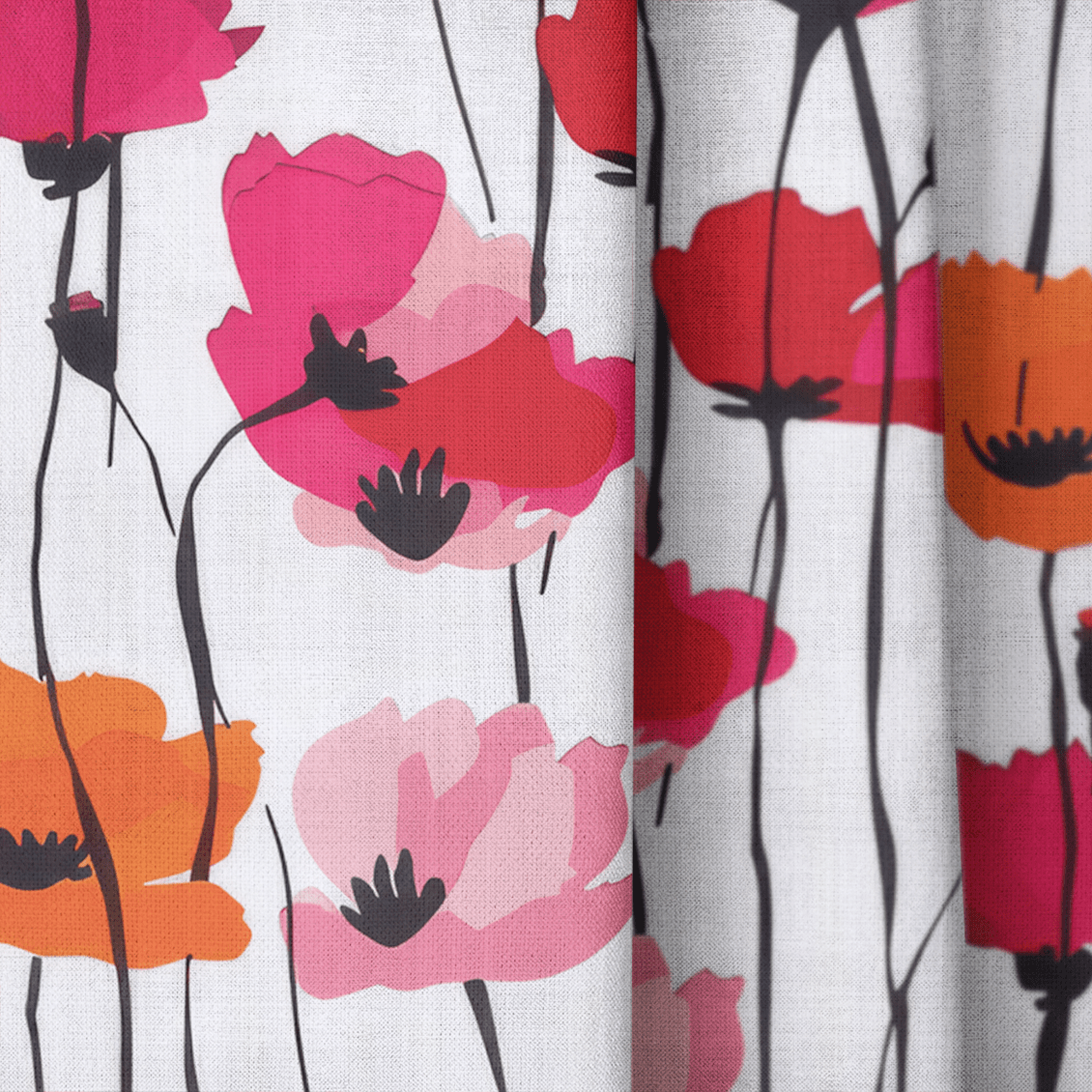 Piper's Poppy Parade - Drapery - Lemon Park