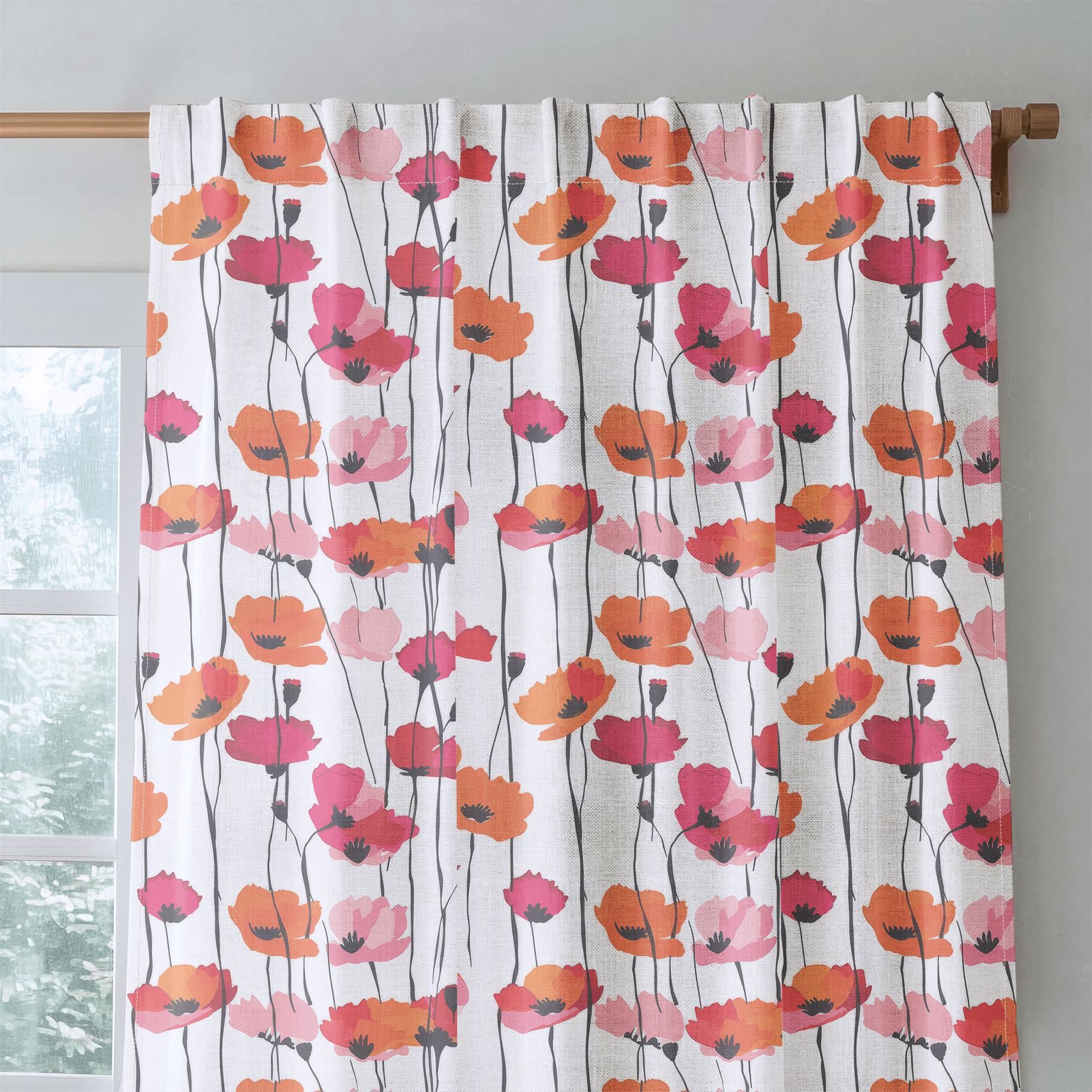 Piper's Poppy Parade - Drapery - Lemon Park
