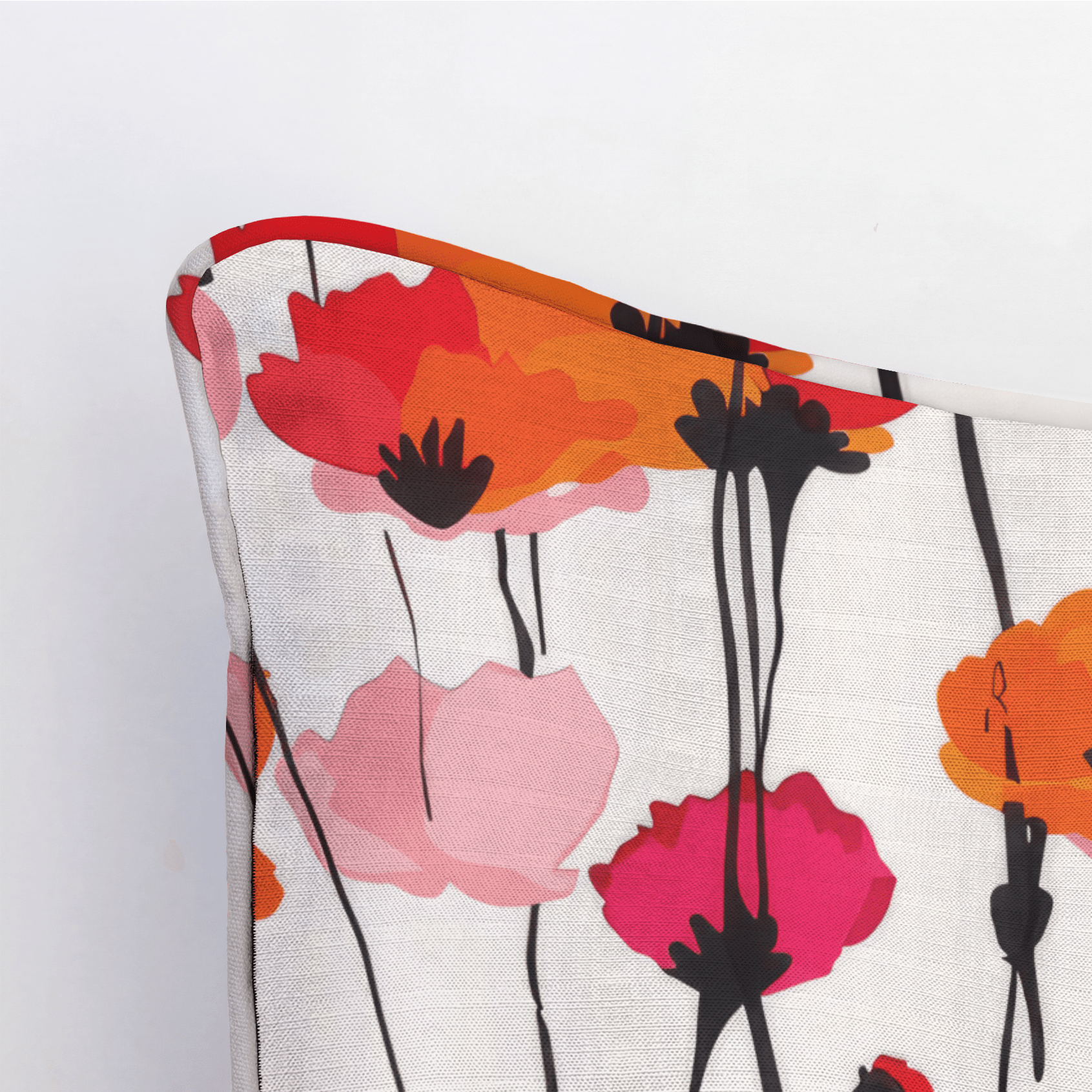 Piper's Poppy Parade Throw Pillow - Lemon Park