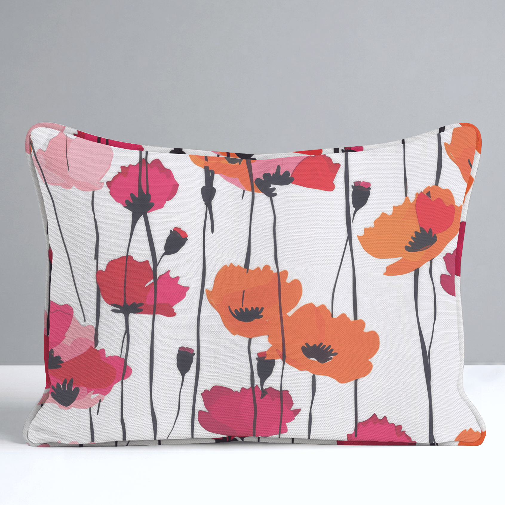 Piper's Poppy Parade Throw Pillow - Lemon Park
