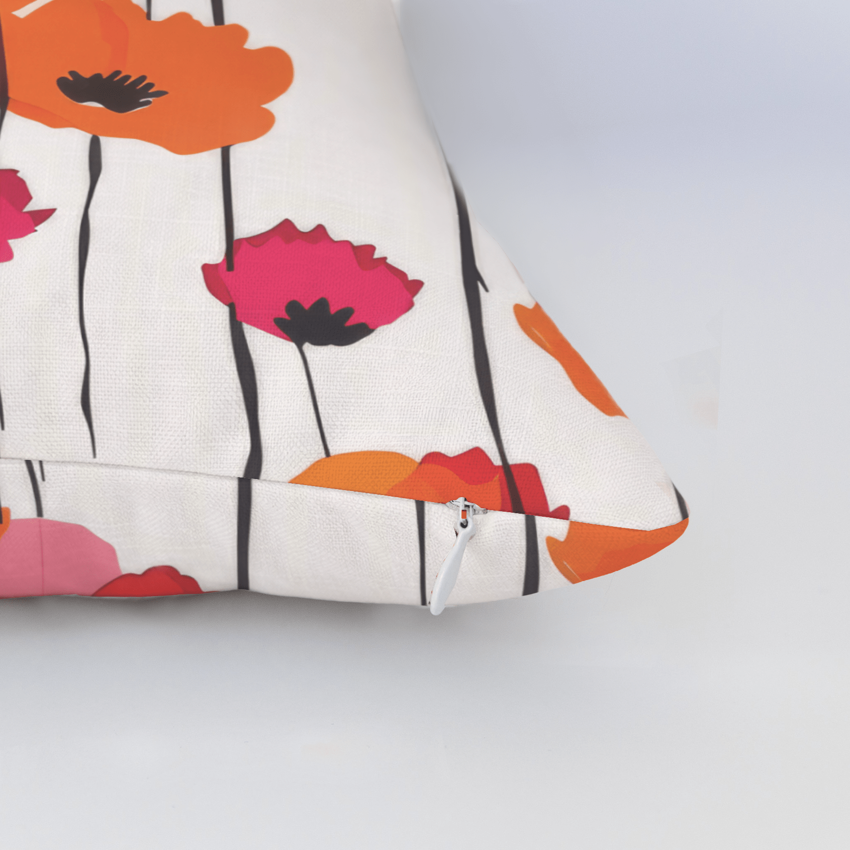 Piper's Poppy Parade Throw Pillow - Lemon Park