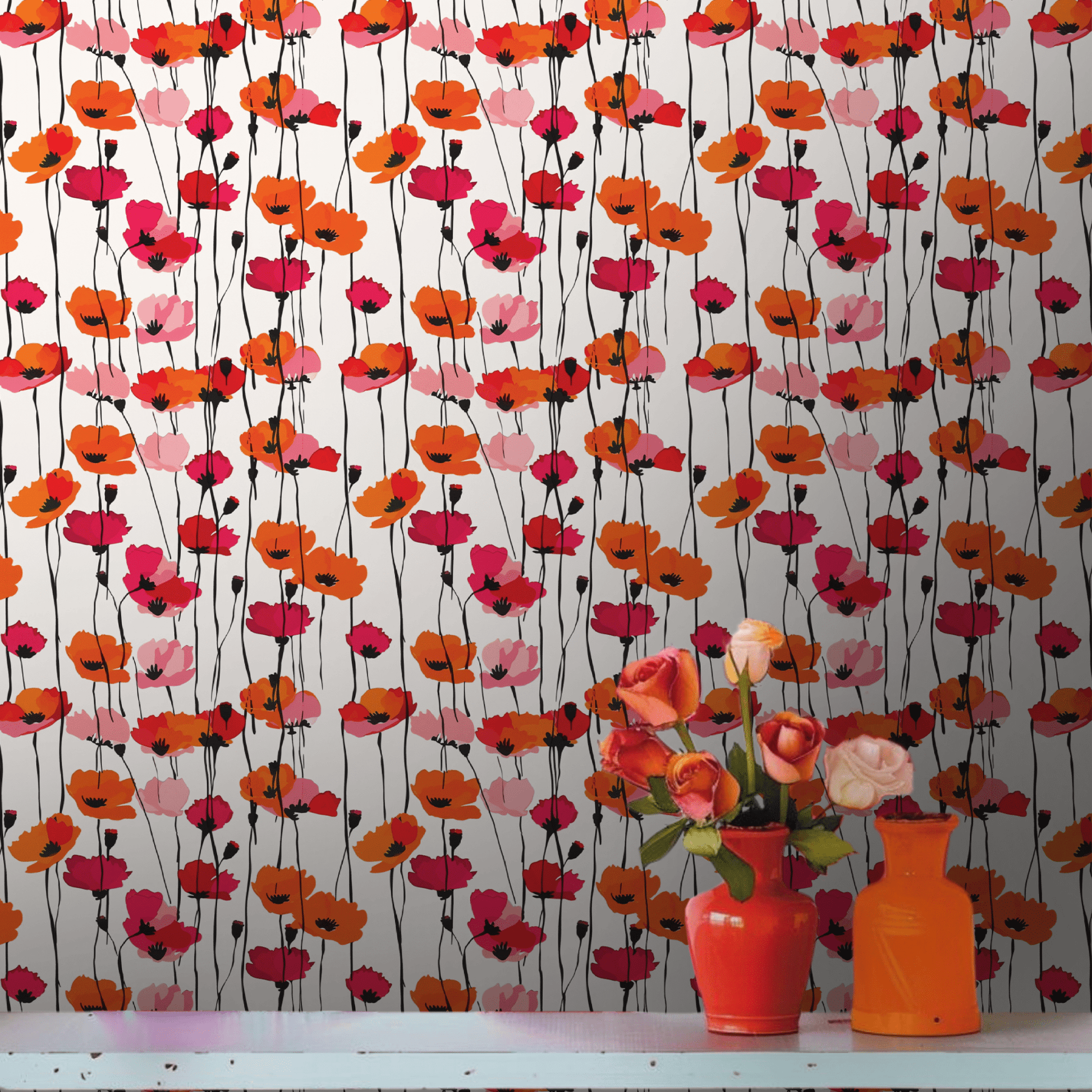 Piper's Poppy Parade Wallpaper - Lemon Park