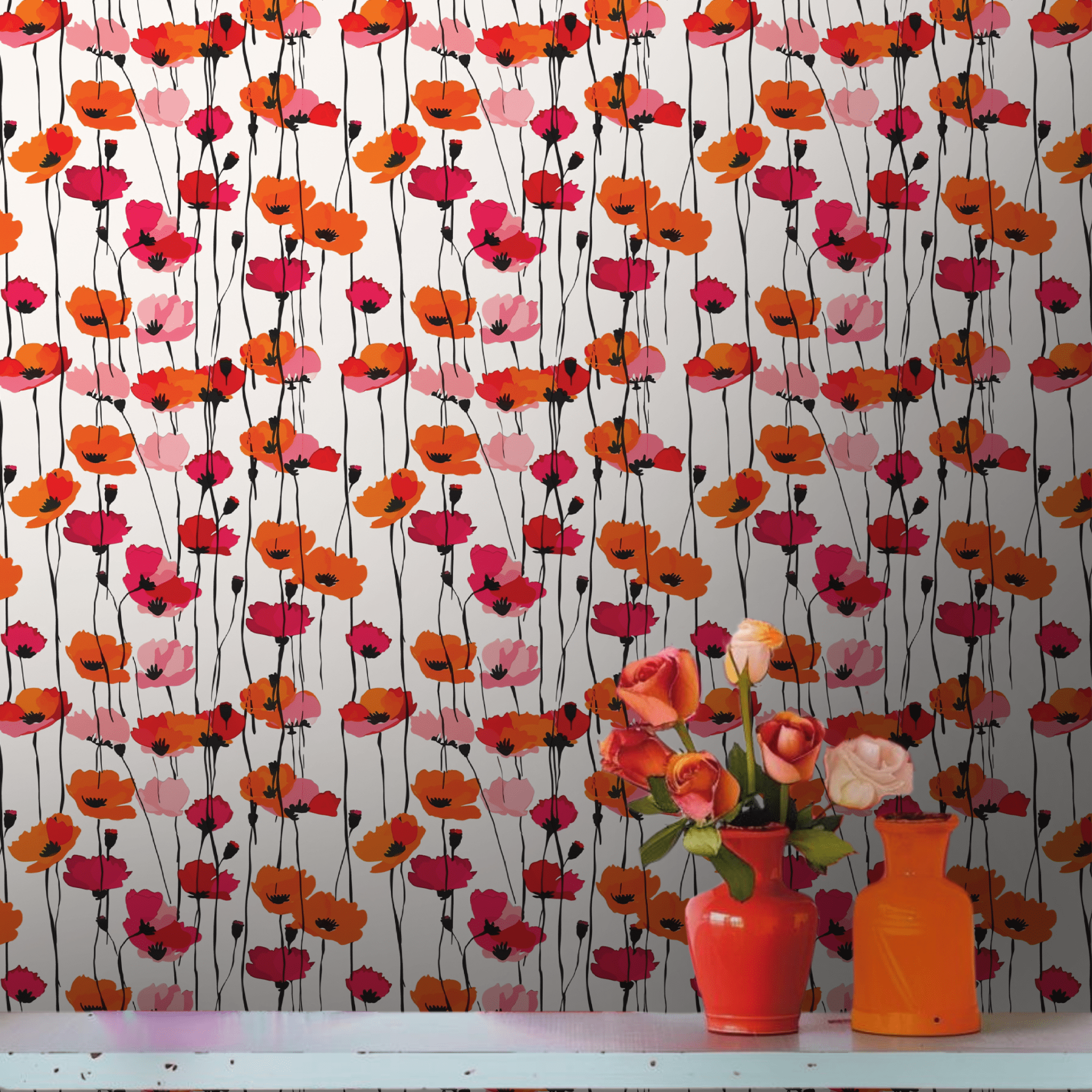 Piper's Poppy Parade Wallpaper - Lemon Park