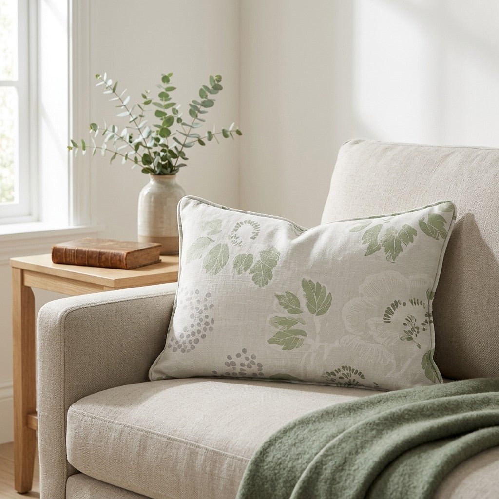 Pistachio Petals Throw Pillow - Lemon Park