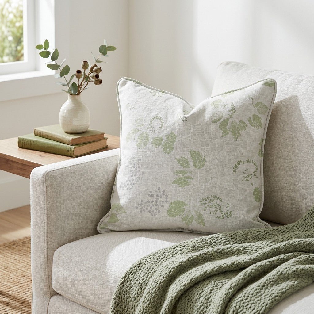 Pistachio Petals Throw Pillow - Lemon Park