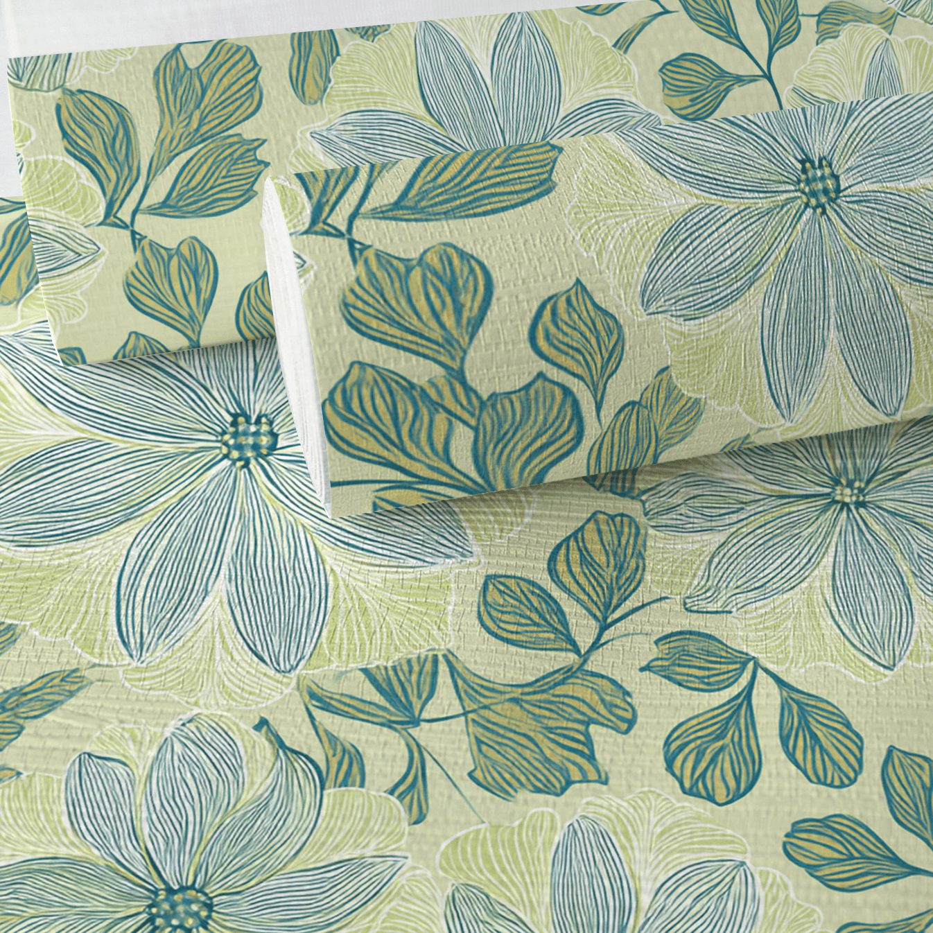 Pistachios Faux Grasscloth Wallpaper - Lemon Park