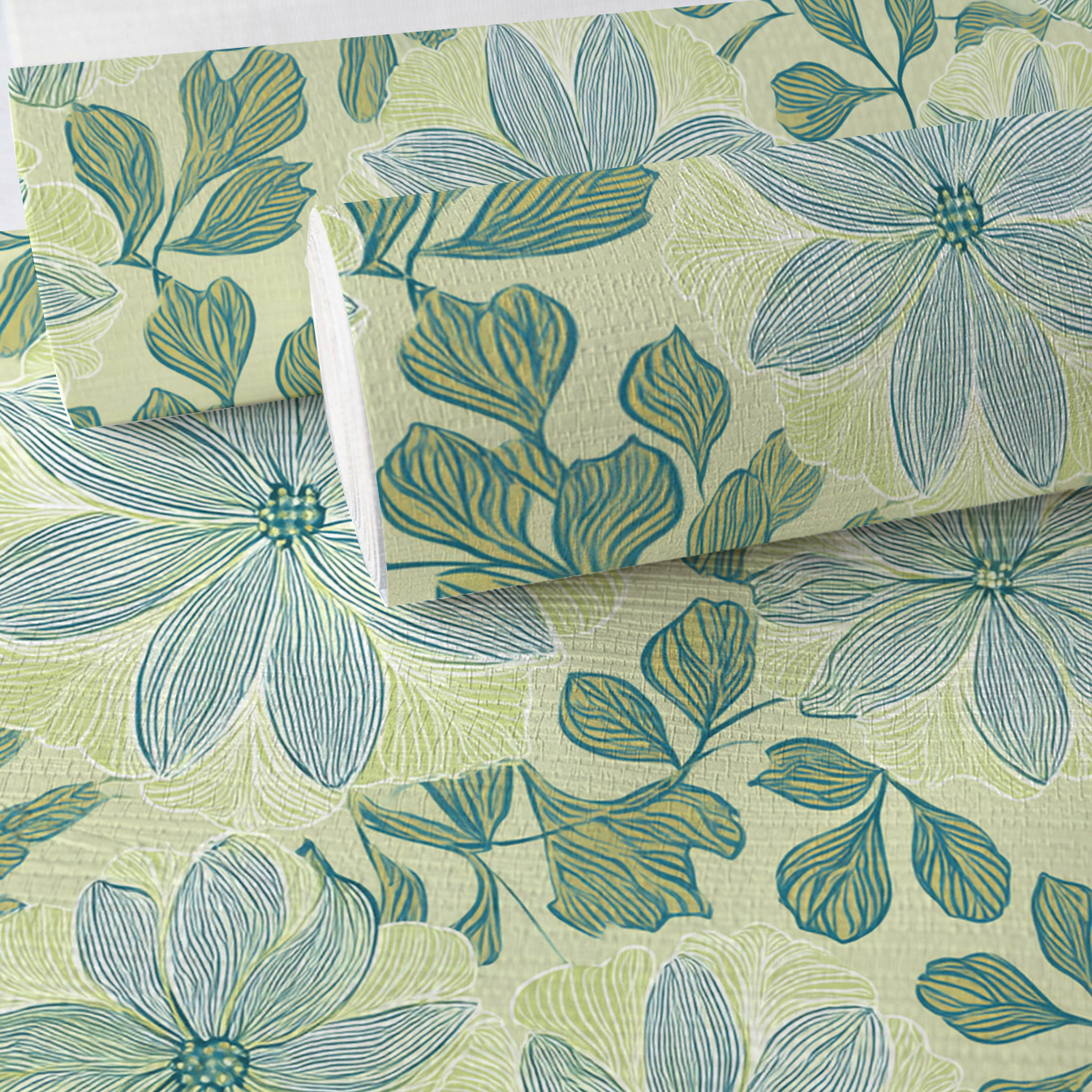 Pistachios Faux Grasscloth Wallpaper