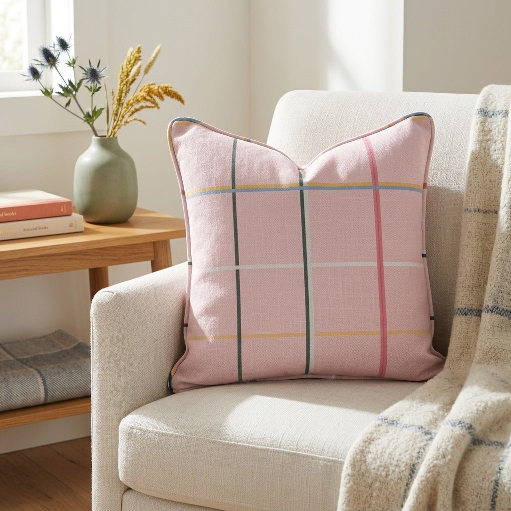 Plaid About You Throw Pillow - Lemon Park