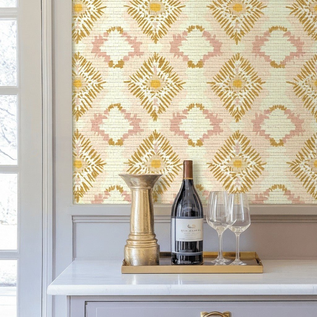 Polly Faux Grasscloth Wallpaper - Lemon Park