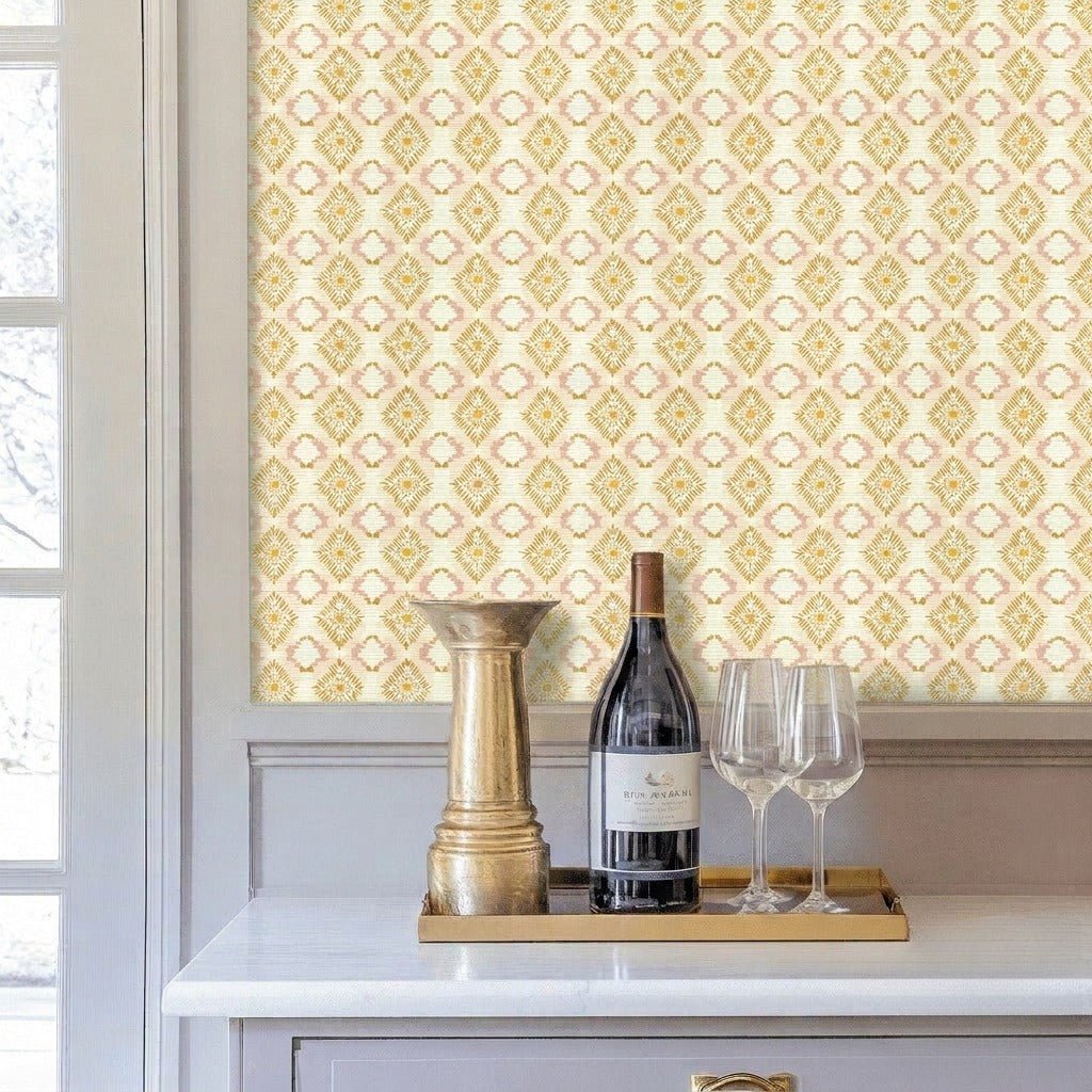 Polly Faux Grasscloth Wallpaper - Lemon Park