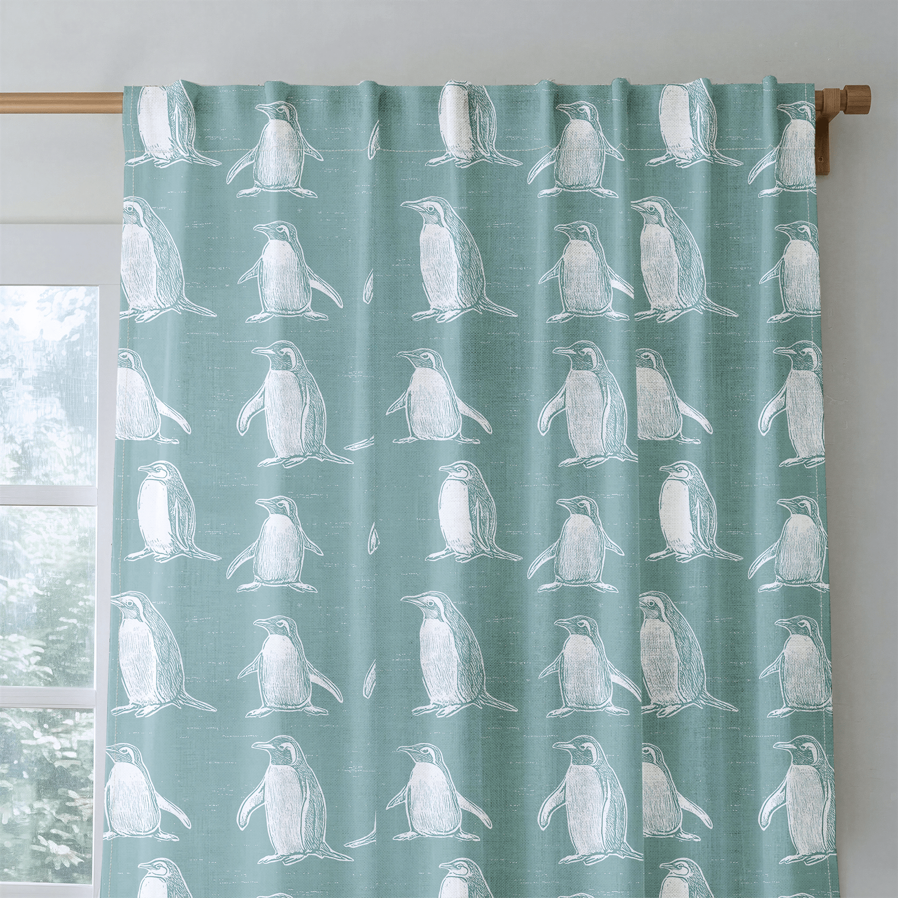Polly Penguins - Drapery - Lemon Park