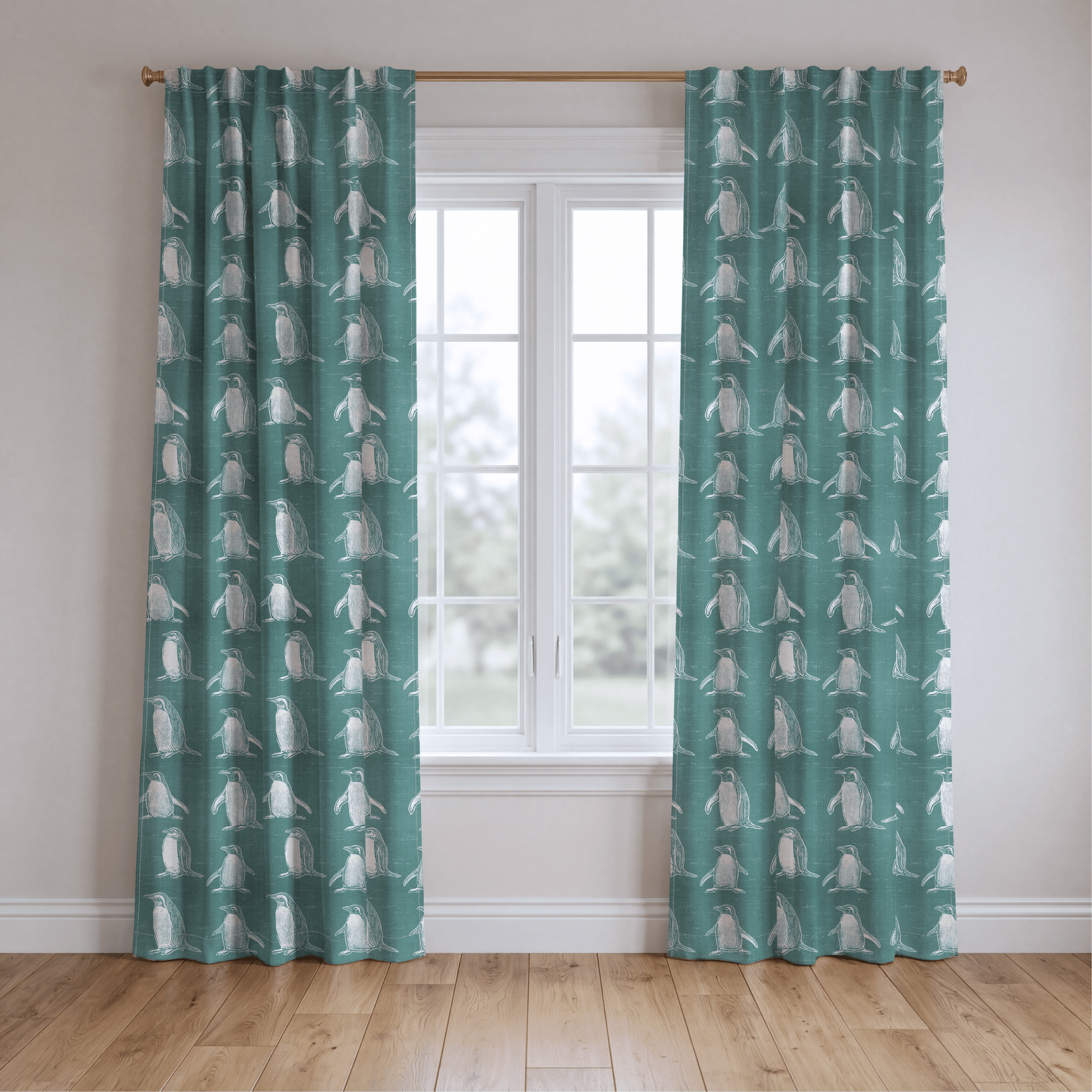 Polly Penguins - Drapery - Lemon Park