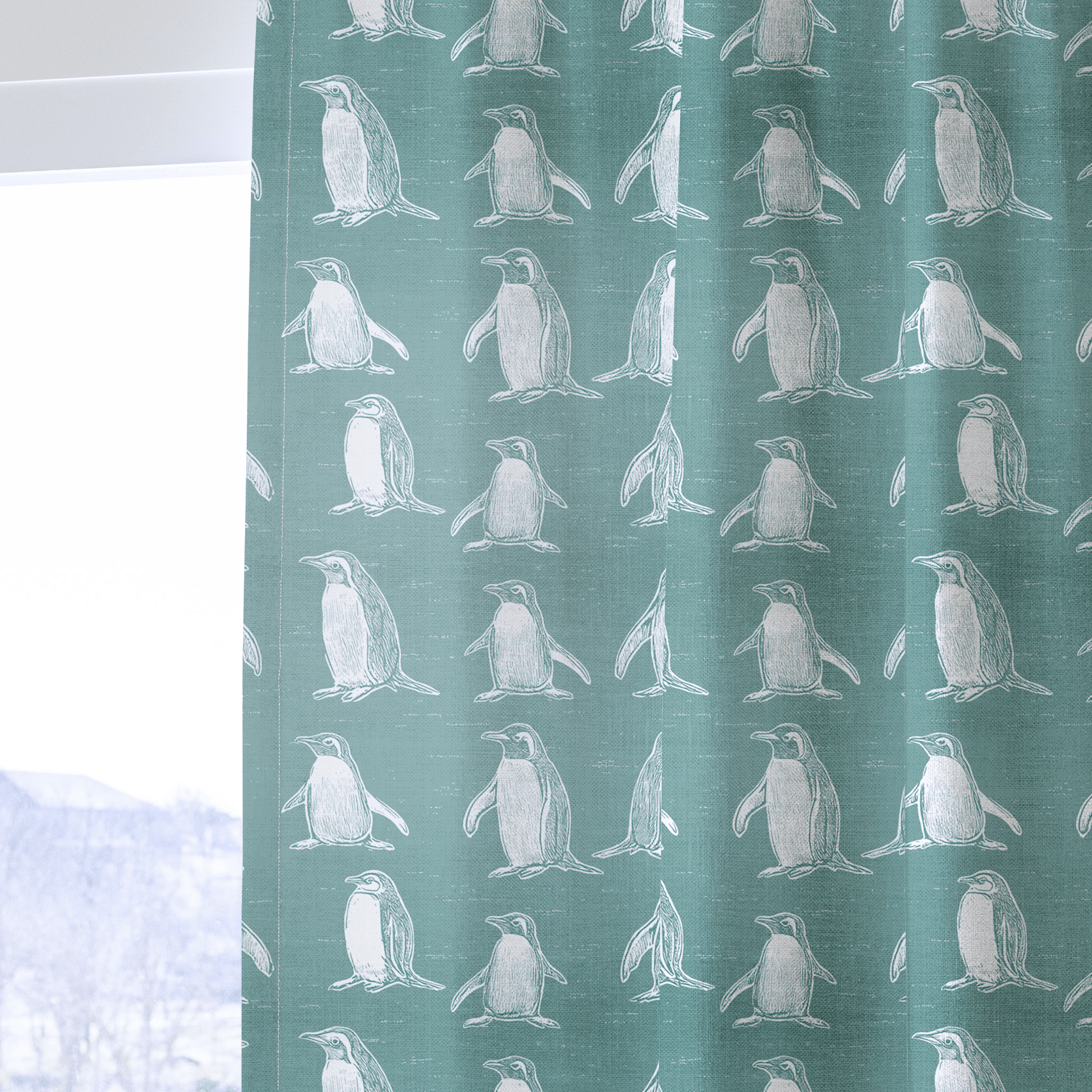 Polly Penguins - Drapery - Lemon Park