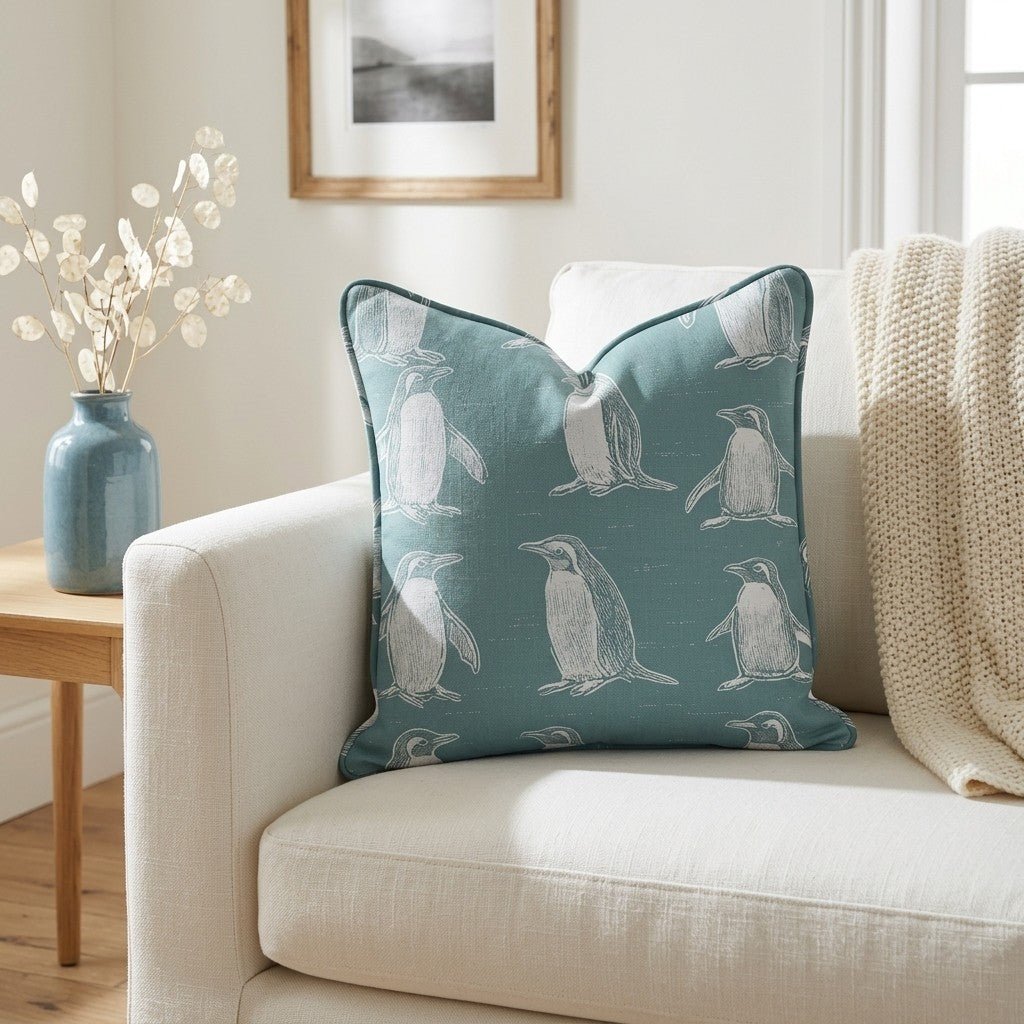 Polly Penguins Throw Pillow - Lemon Park