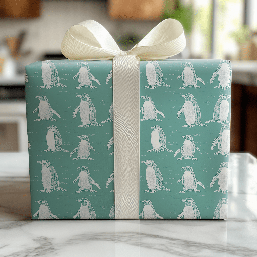 Polly Penguins - Wrapping Paper - Lemon Park