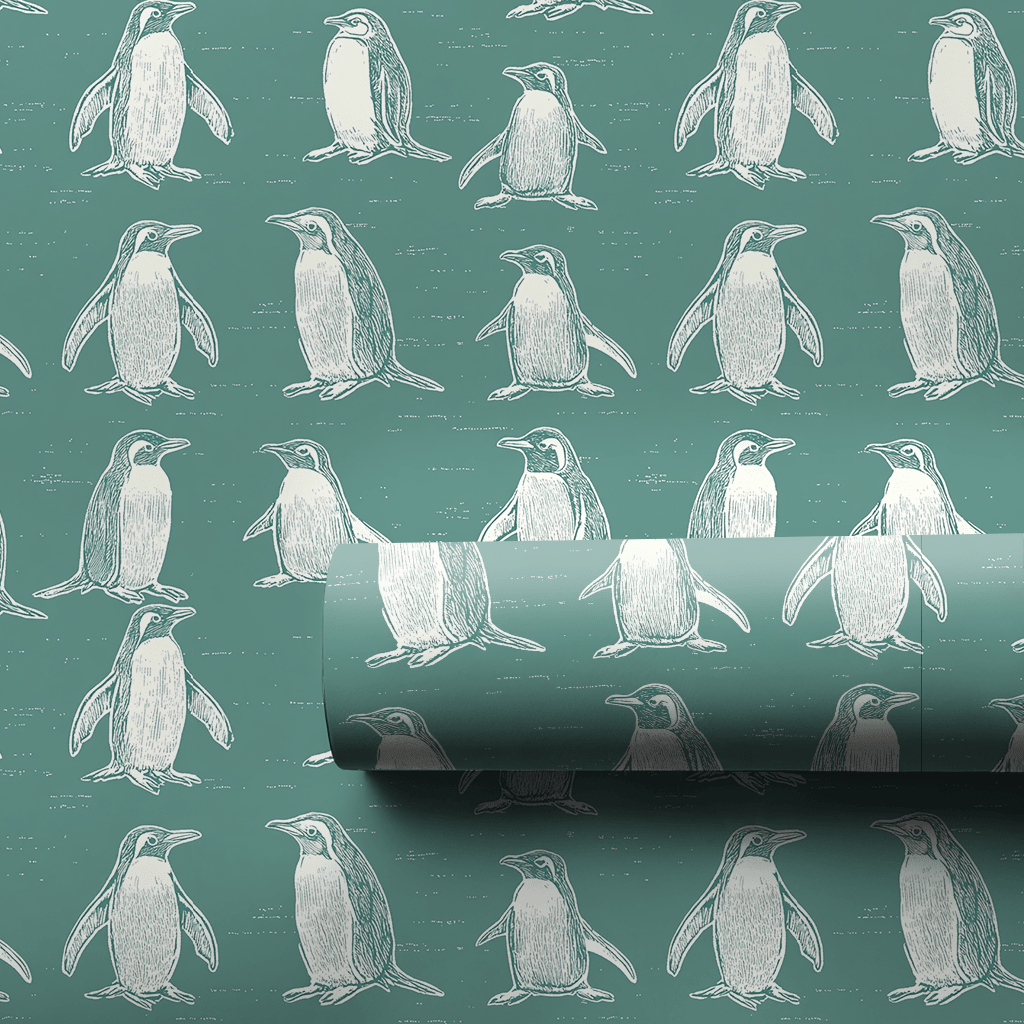 Polly Penguins - Wrapping Paper - Lemon Park
