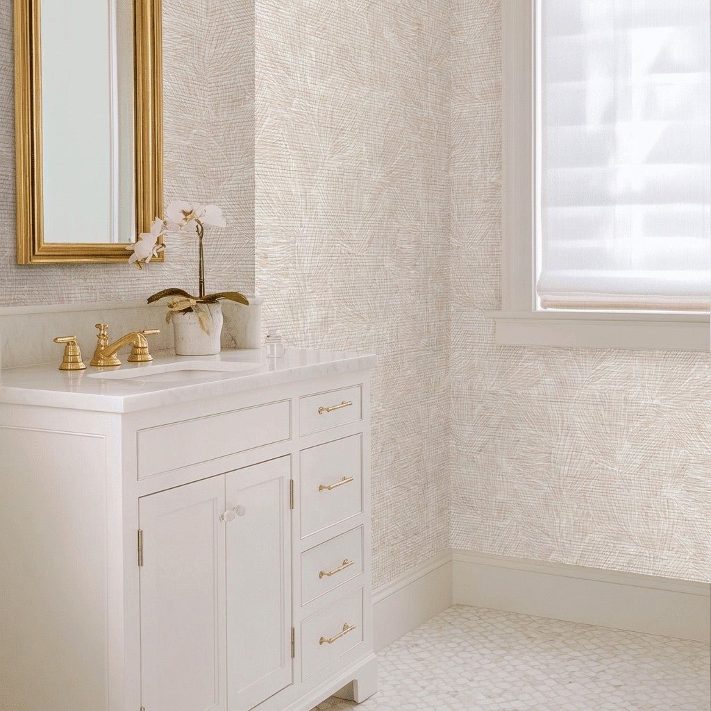 Pop of Pink Faux Grasscloth Wallpaper - Lemon Park