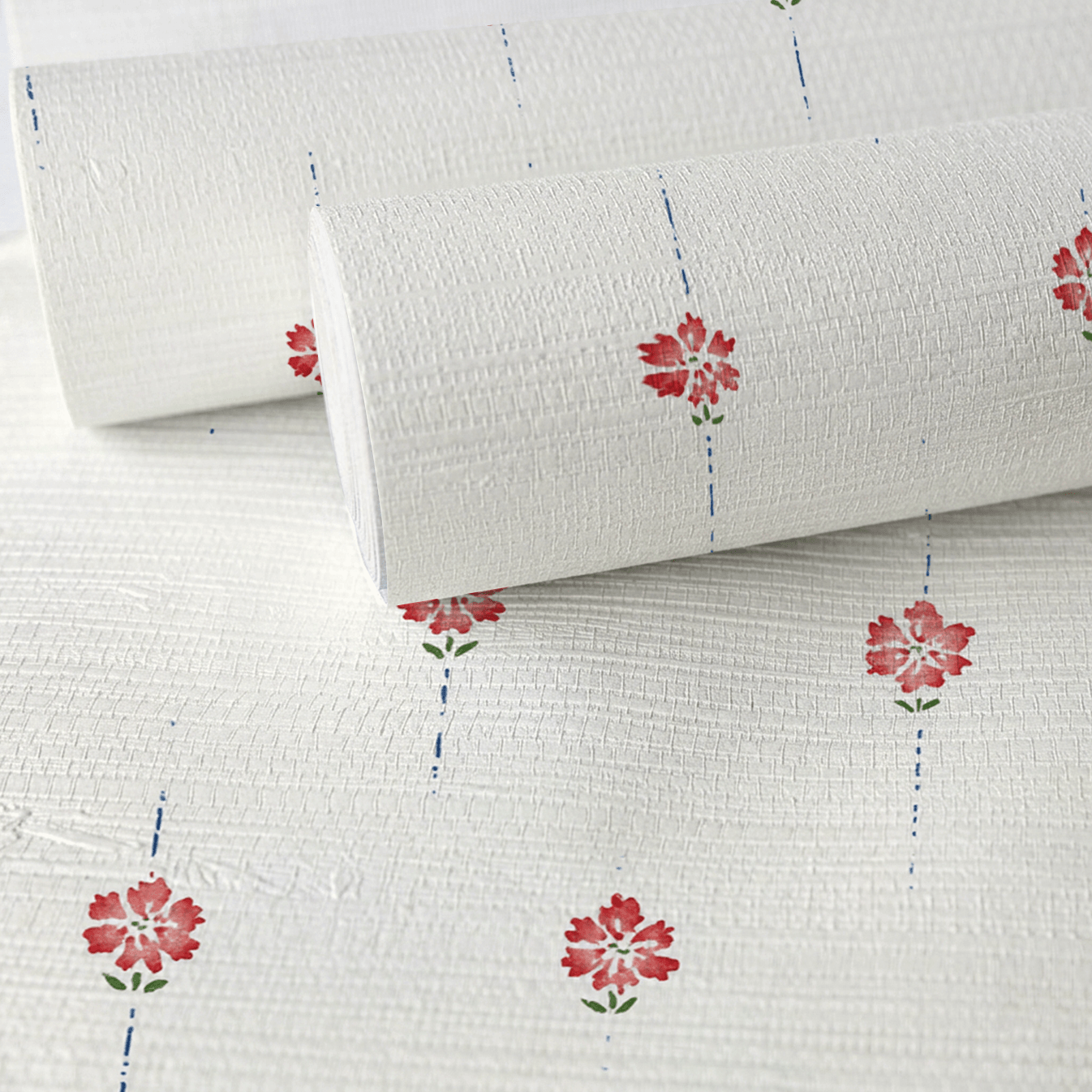 Poppy Dots Faux Grasscloth Wallpaper - Lemon Park