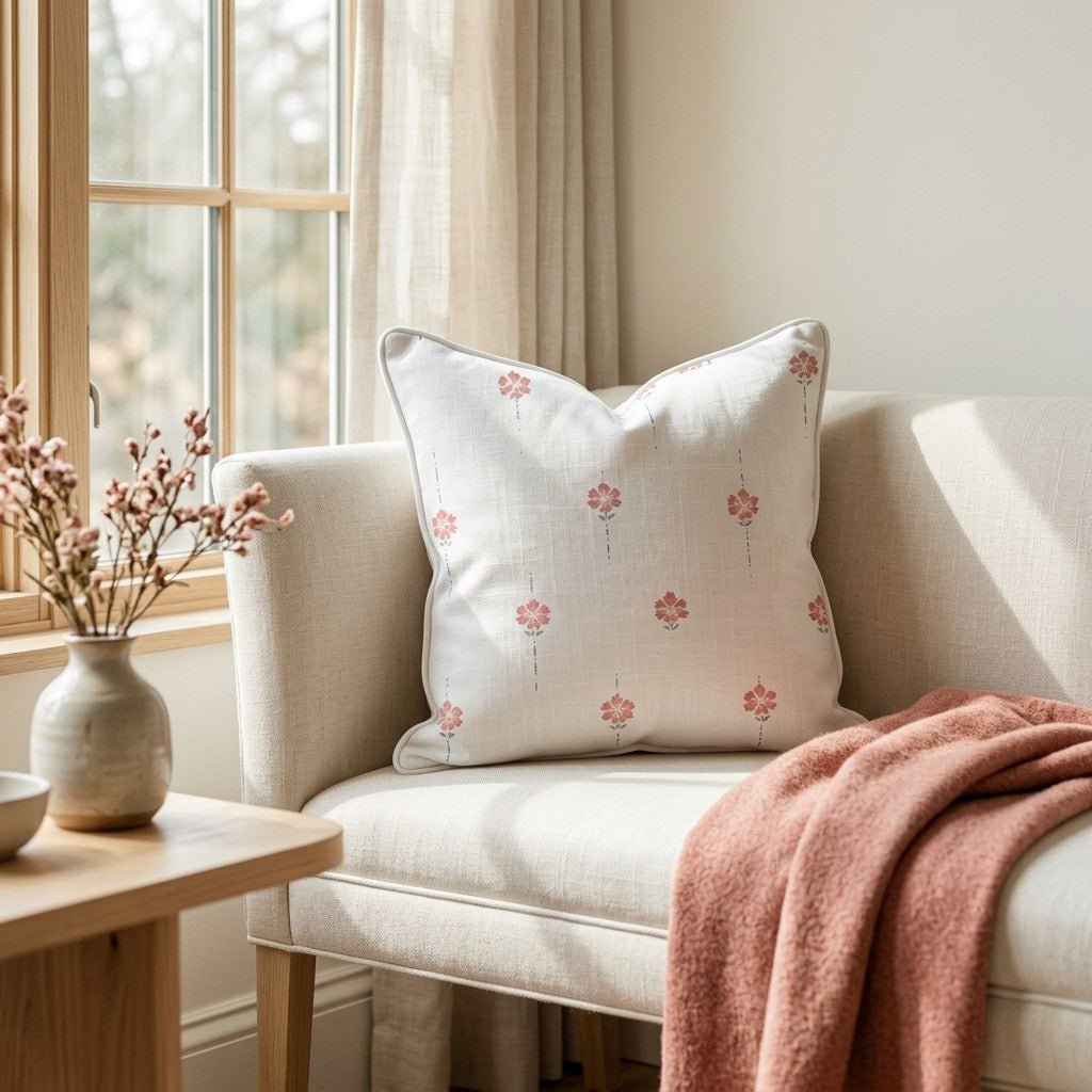 Poppy Dots Throw Pillow - Lemon Park