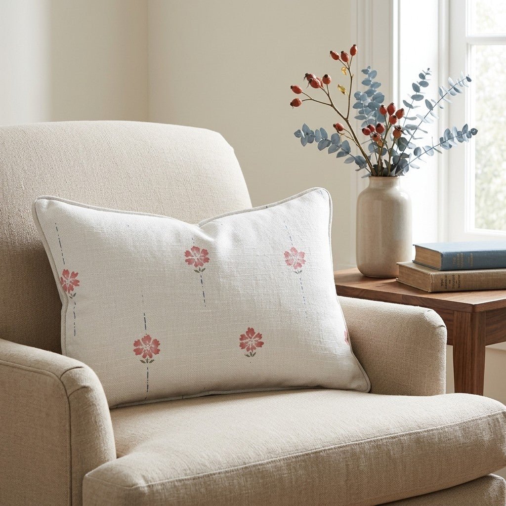 Poppy Dots Throw Pillow - Lemon Park