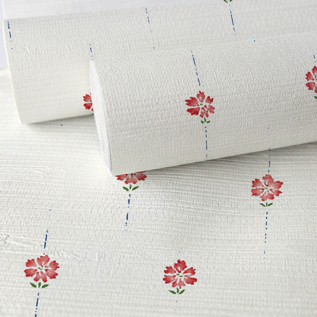 Poppy Dots Faux Grasscloth Wallpaper
