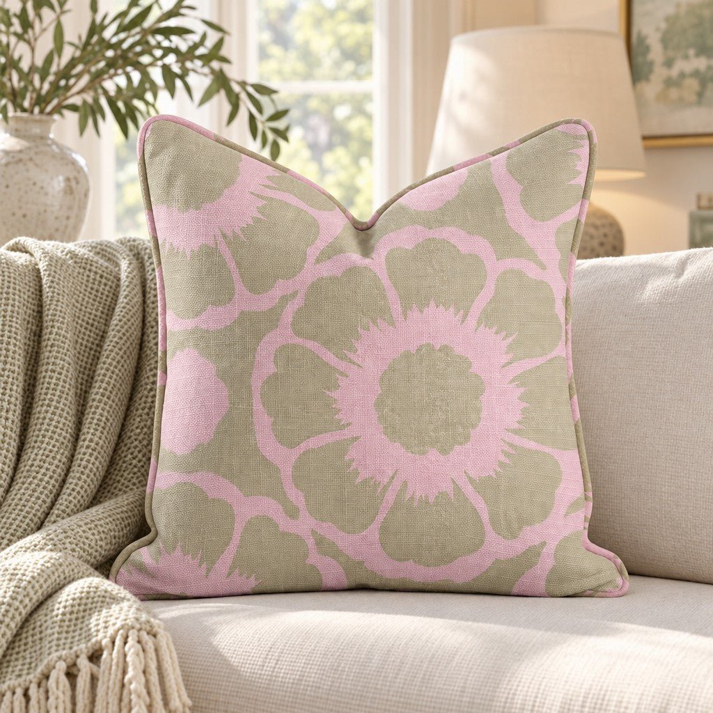 Poppy Parlor Throw Pillow - Lemon Park