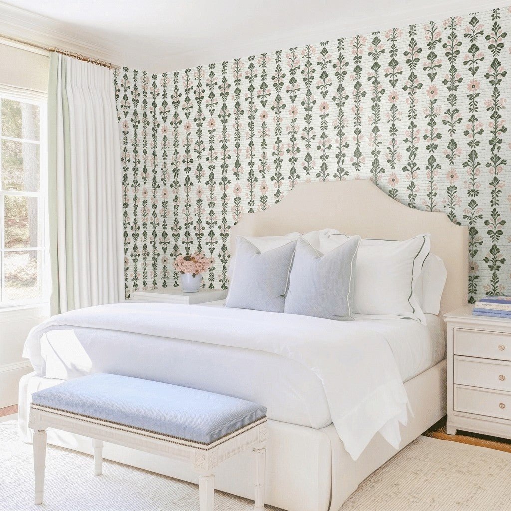 Porch Swing Faux Grasscloth Wallpaper - Lemon Park