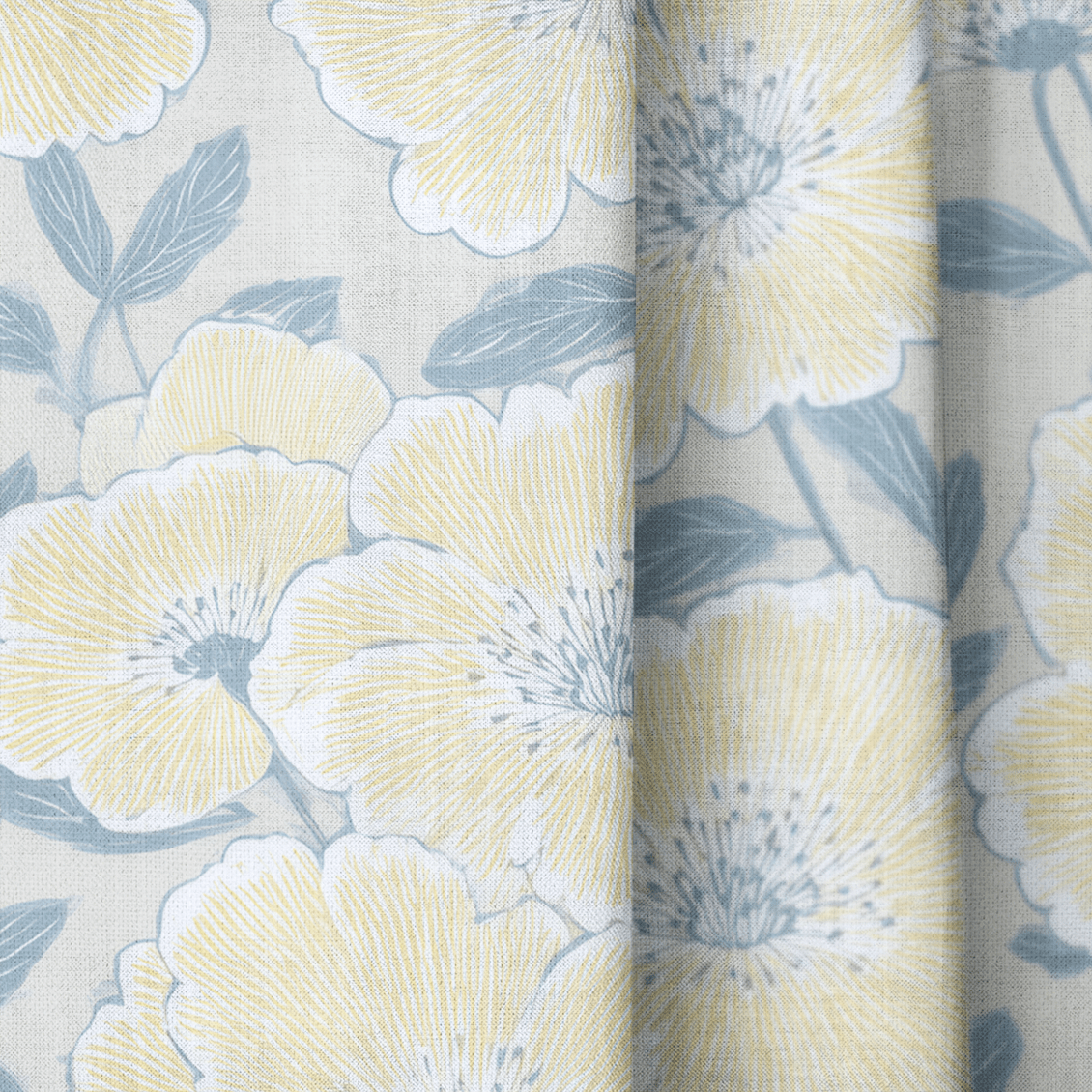 Porchlight Flowers - Drapery - Lemon Park