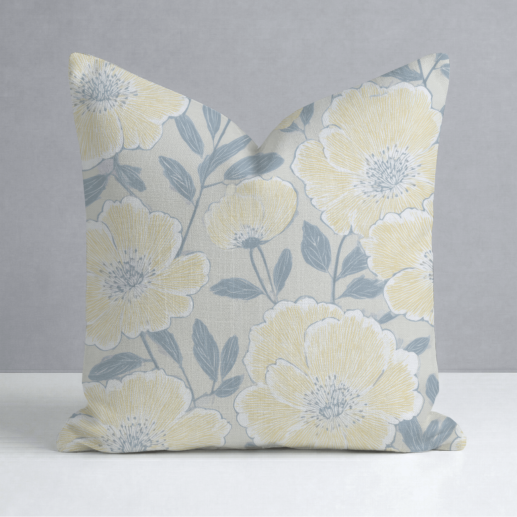 Porchlight Flowers Throw Pillow - Lemon Park