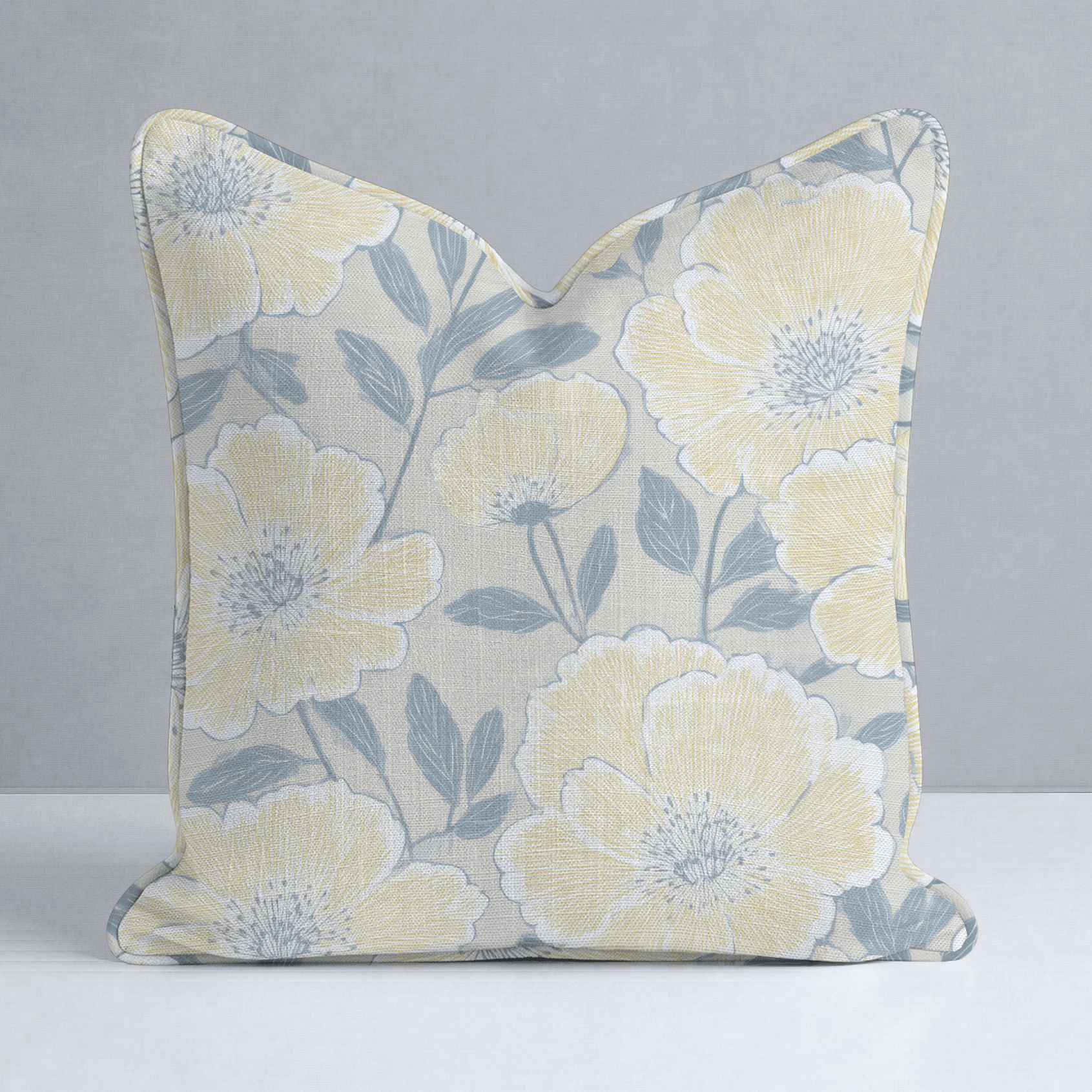 Porchlight Flowers Throw Pillow - Lemon Park