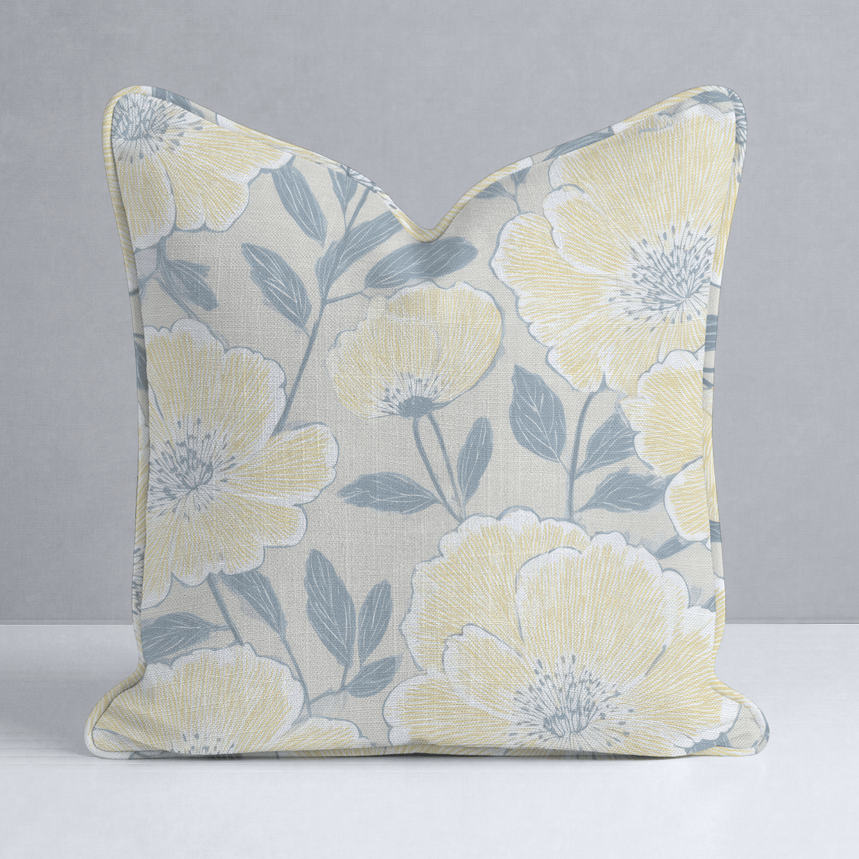 Porchlight Flowers Throw Pillow - Lemon Park