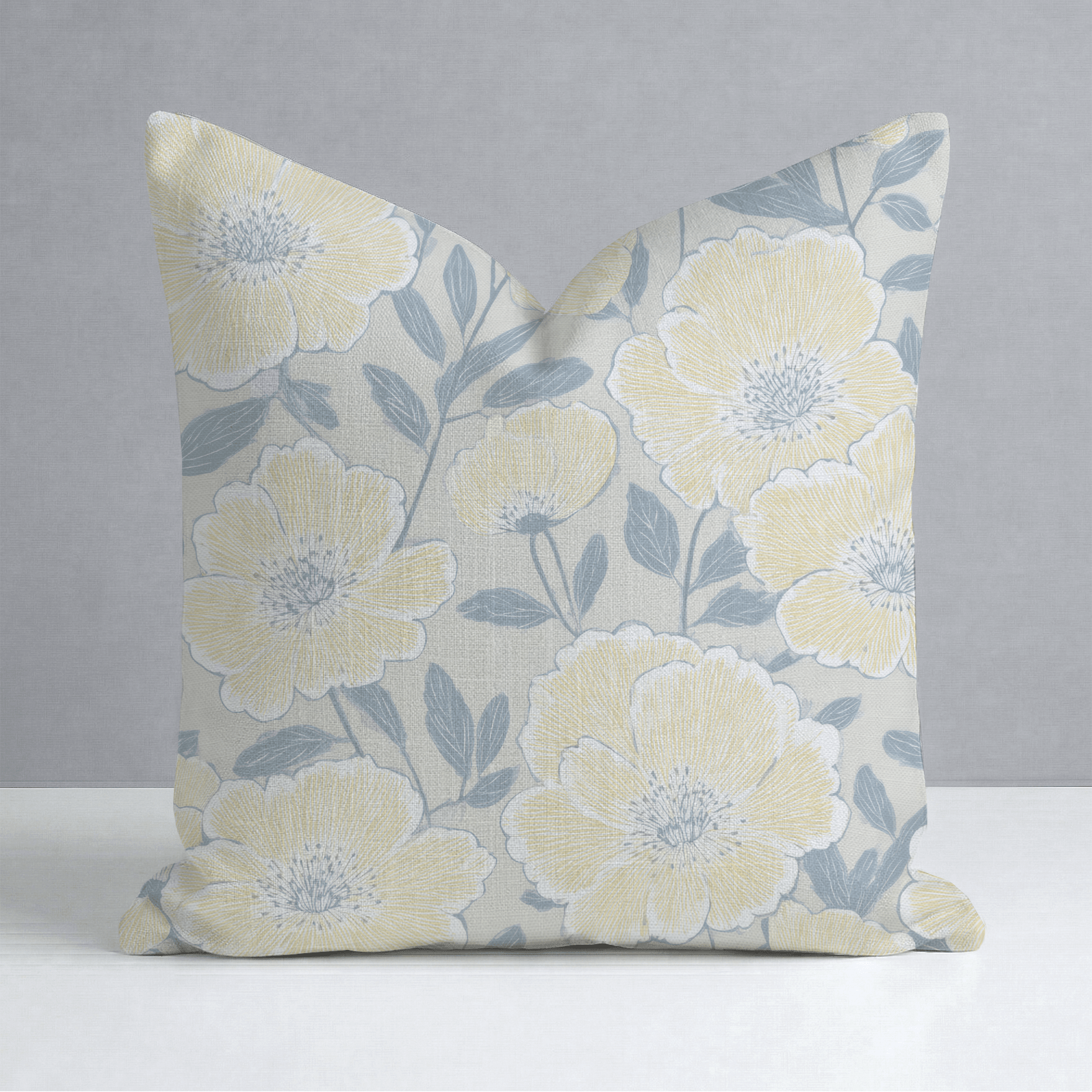 Porchlight Flowers Throw Pillow - Lemon Park
