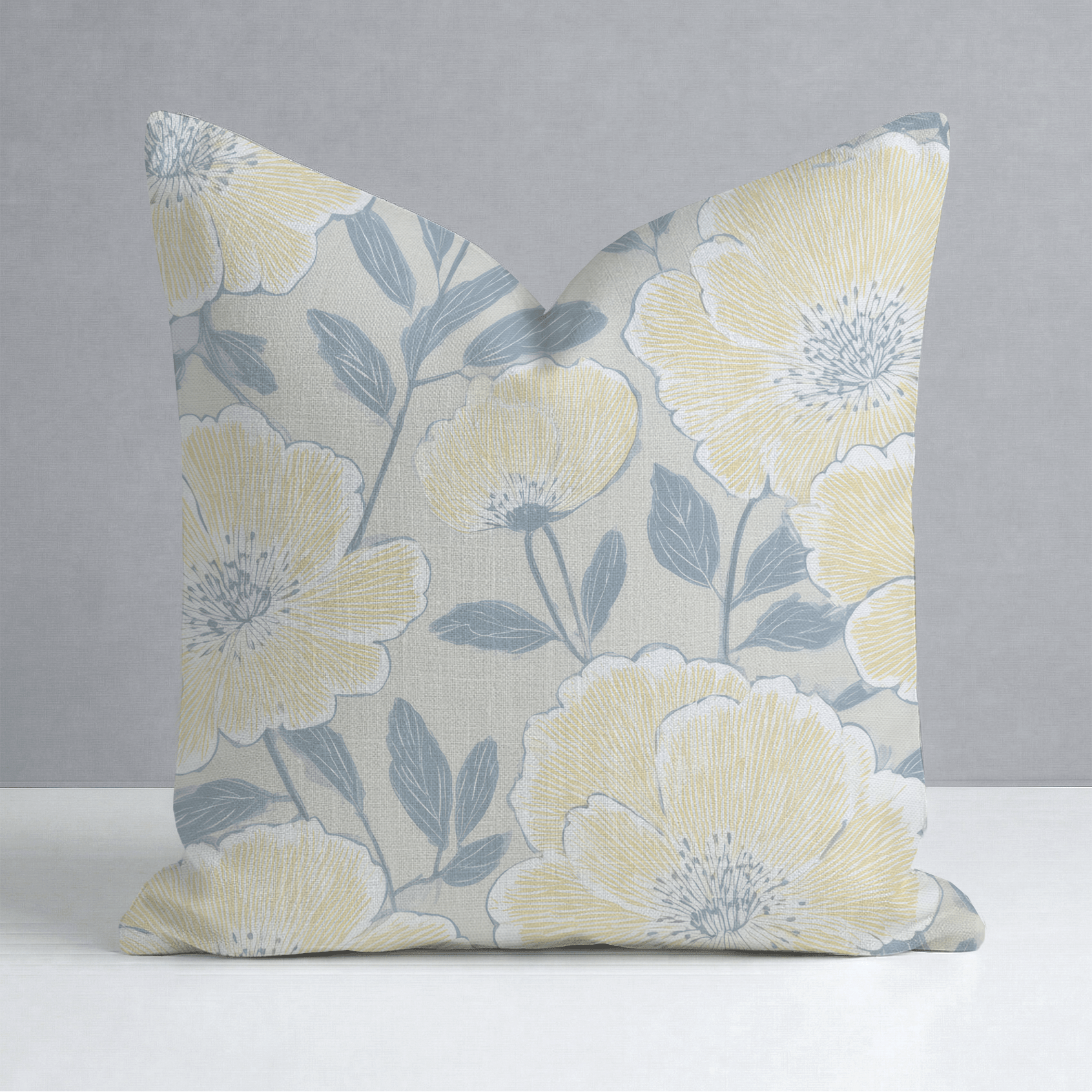 Porchlight Flowers Throw Pillow - Lemon Park