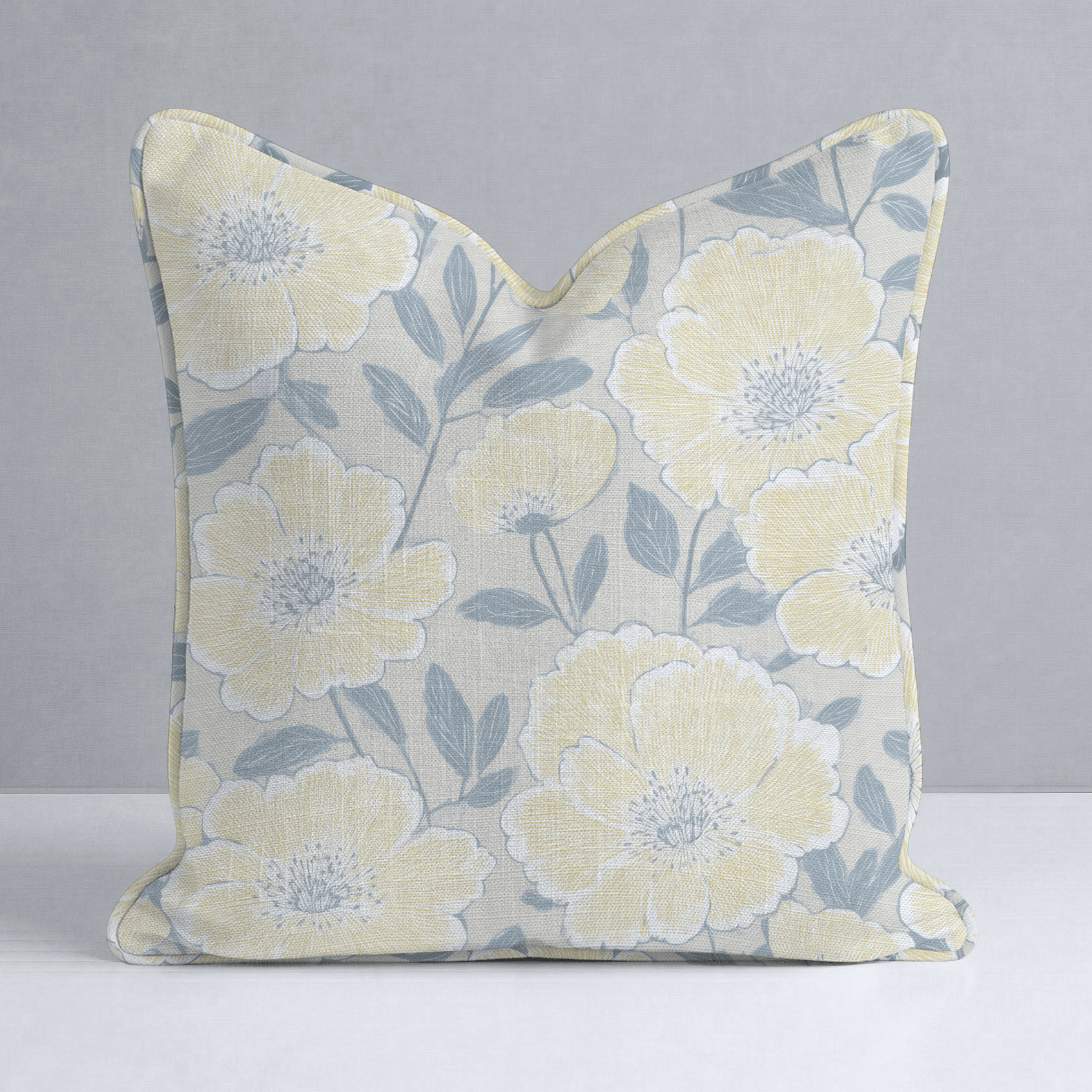 Porchlight Flowers Throw Pillow - Lemon Park