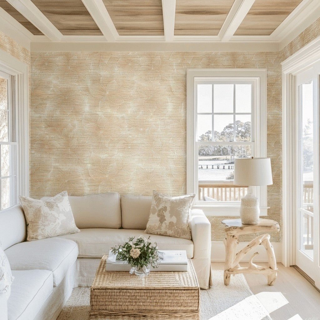 Porter Faux Grasscloth Wallpaper - Lemon Park