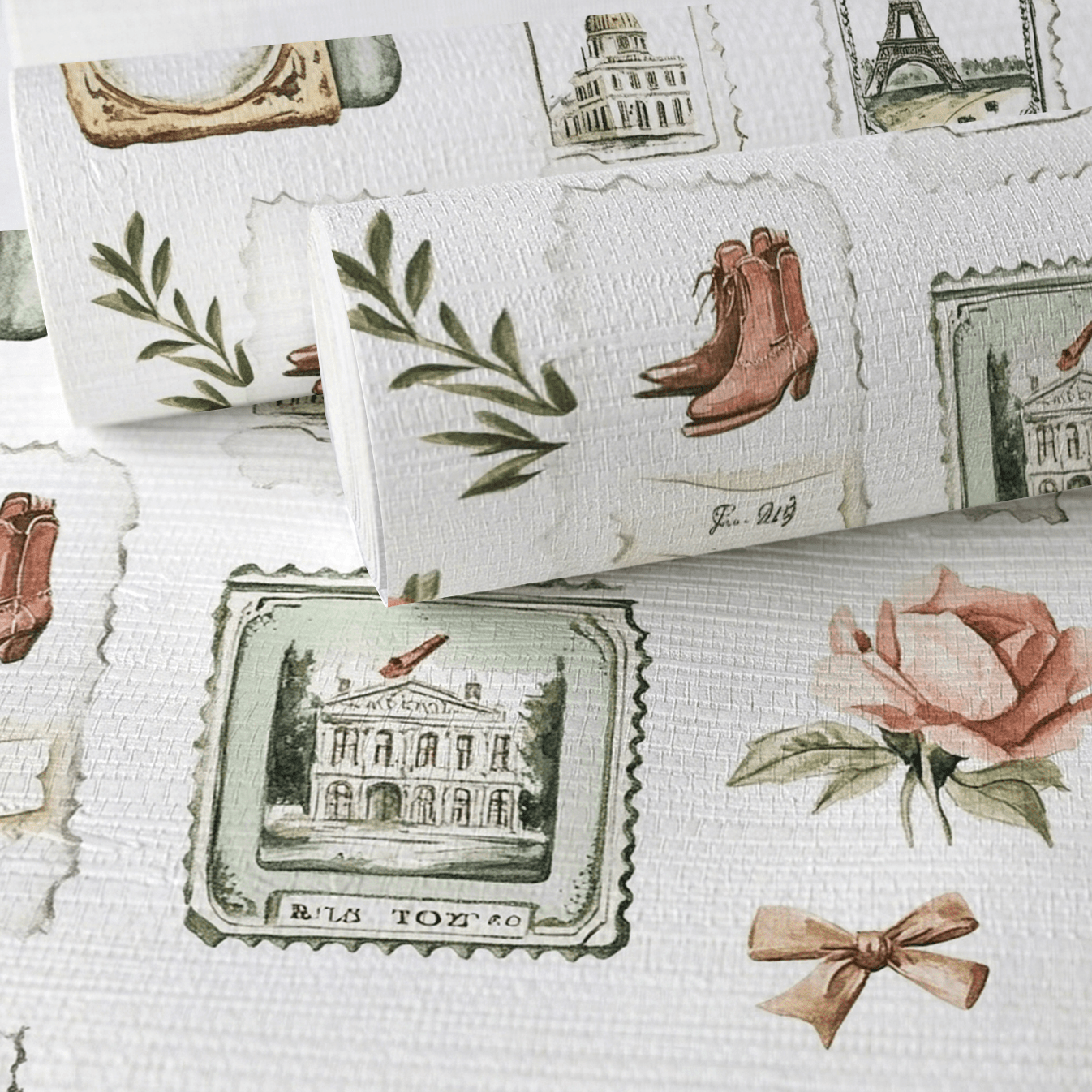 Postcards from Paris Faux Grasscloth Wallpaper - Lemon Park