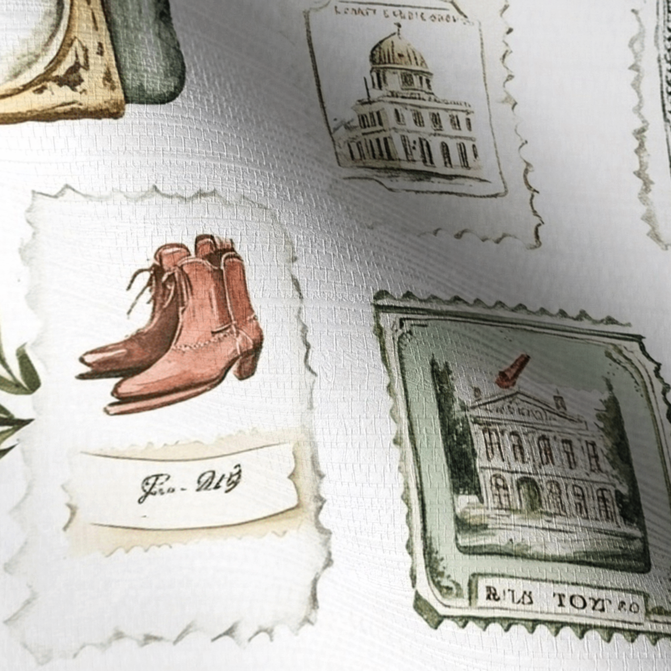Postcards from Paris Faux Grasscloth Wallpaper