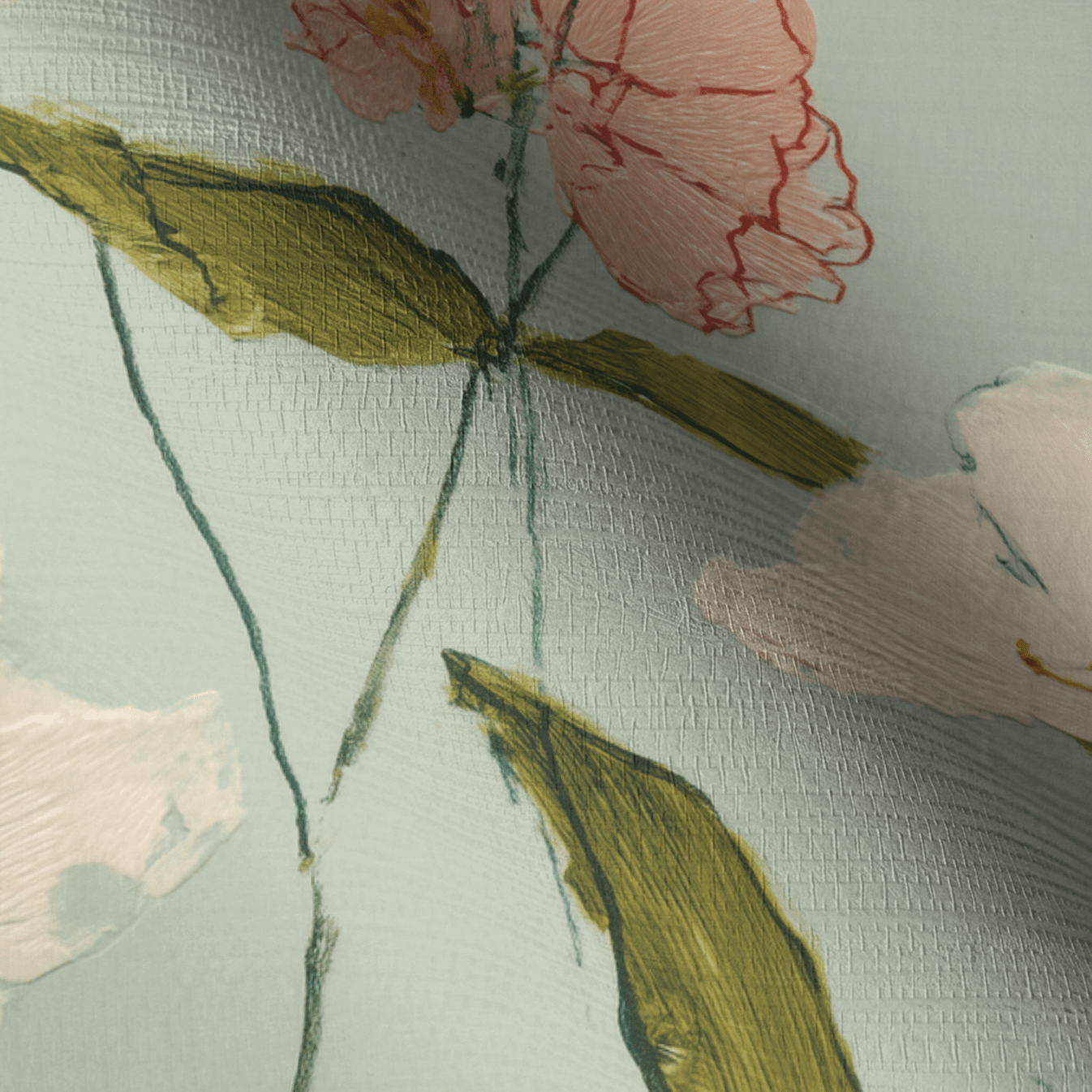 Posy Faux Grasscloth Wallpaper - Lemon Park
