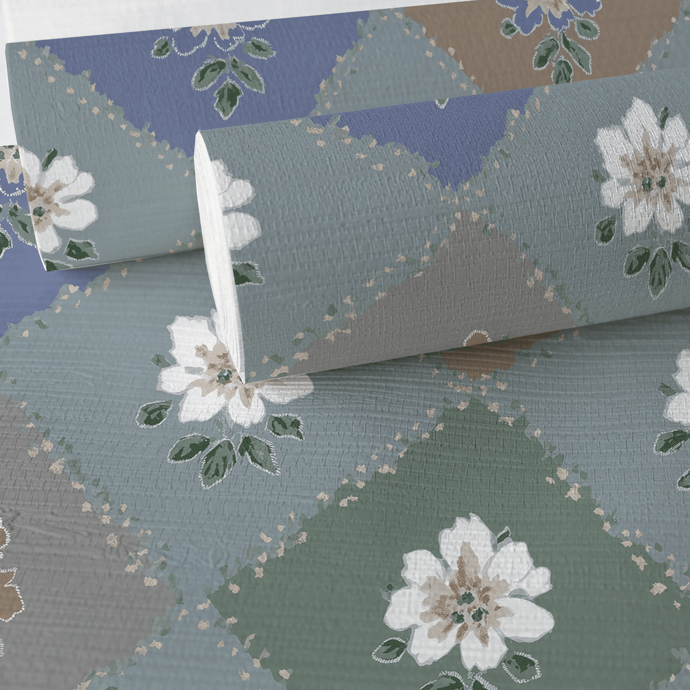 Posy Patch Faux Grasscloth Wallpaper - Lemon Park