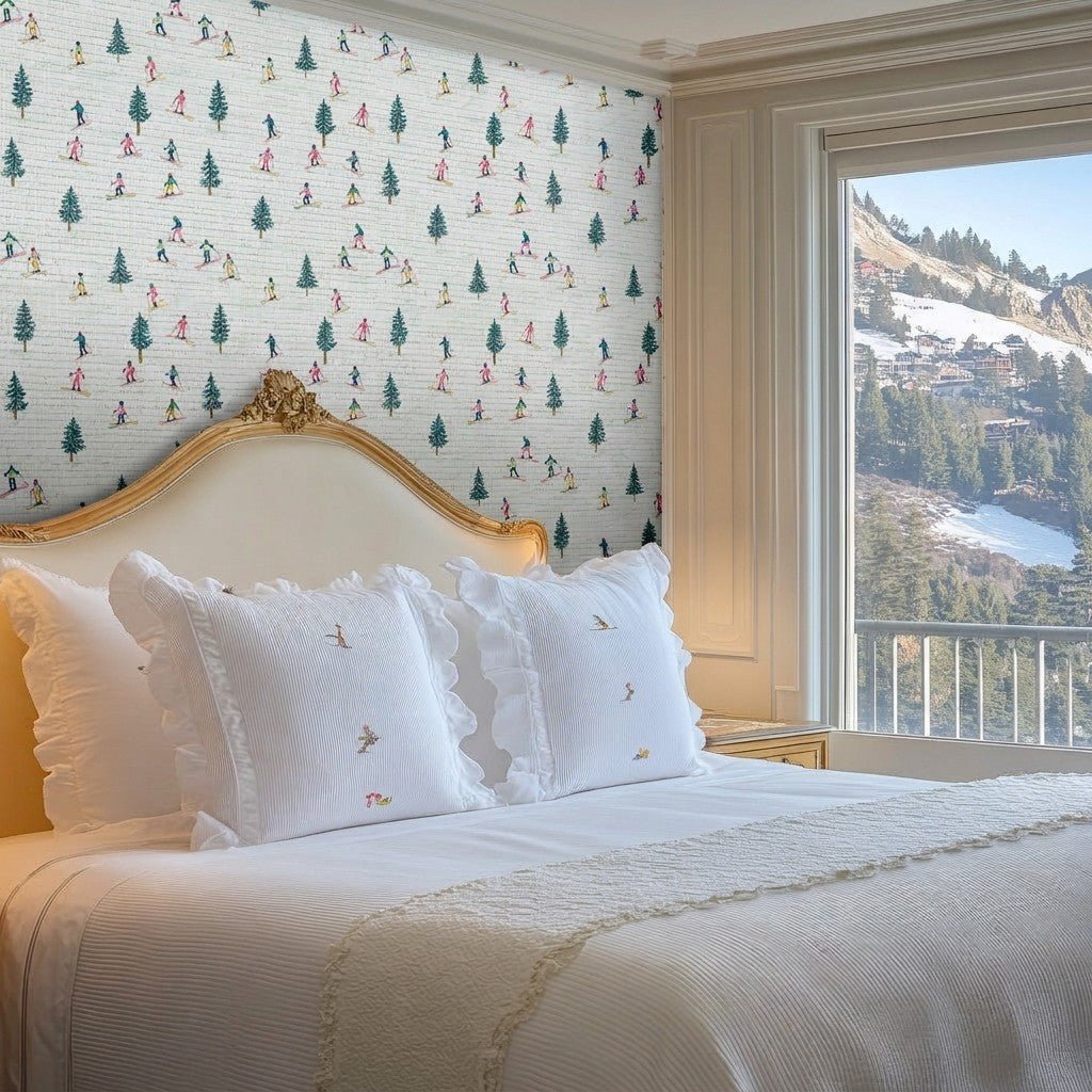 Powder Day Faux Grasscloth Wallpaper - Lemon Park