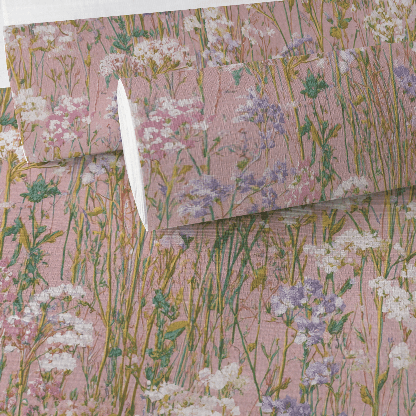 Pressed Florals Faux Grasscloth Wallpaper - Lemon Park