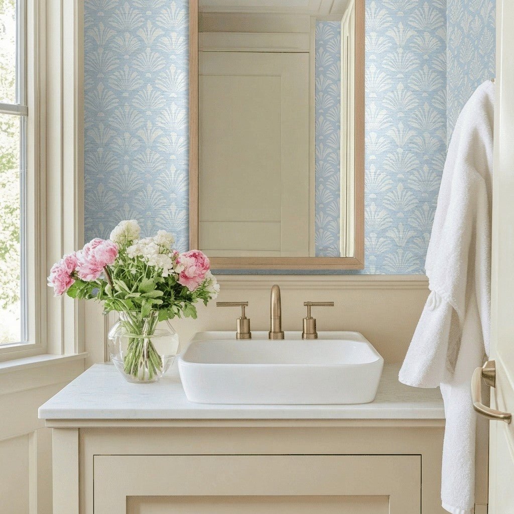 Puff Parade Faux Grasscloth Wallpaper - Lemon Park
