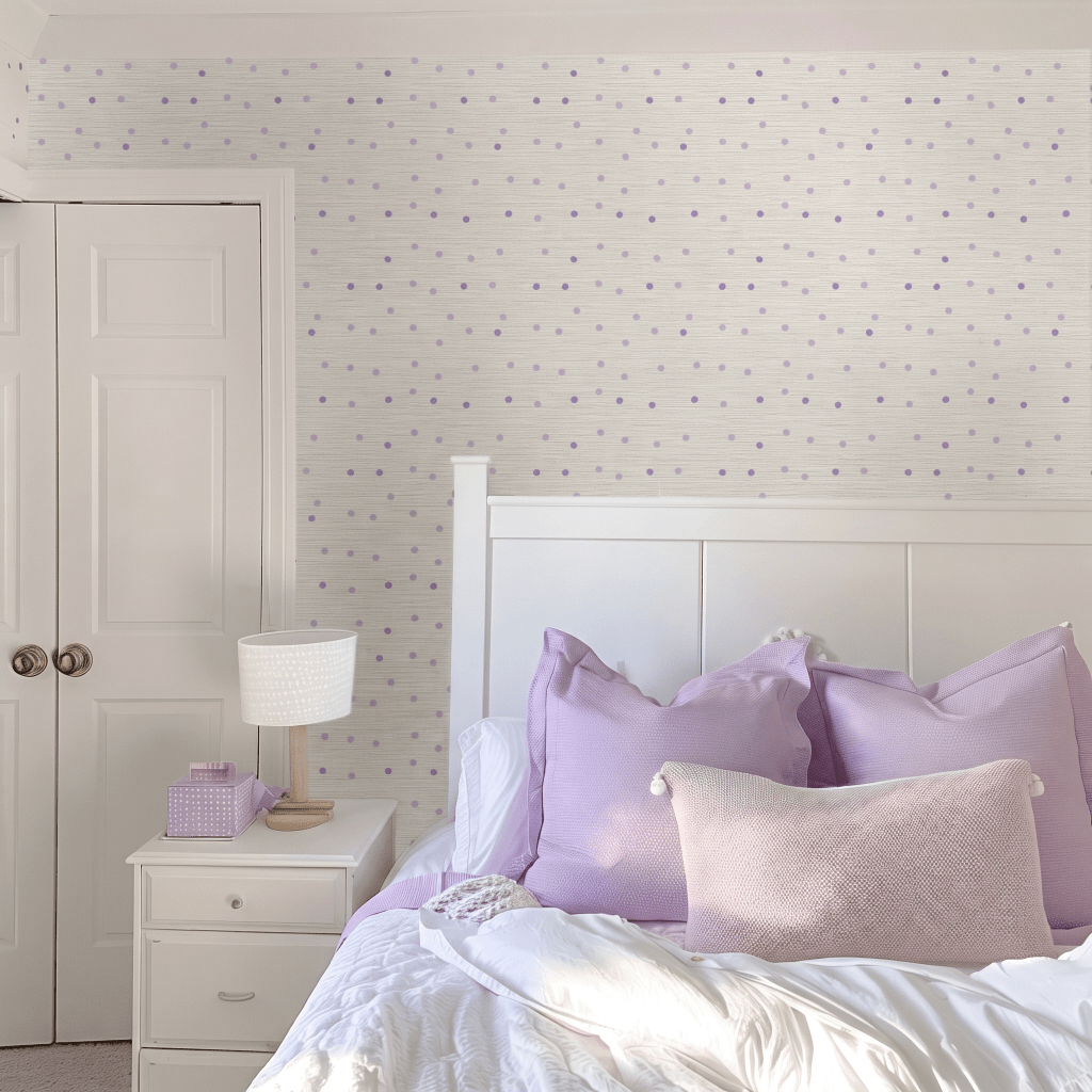 Purple Aria Faux Grasscloth Wallpaper - Lemon Park