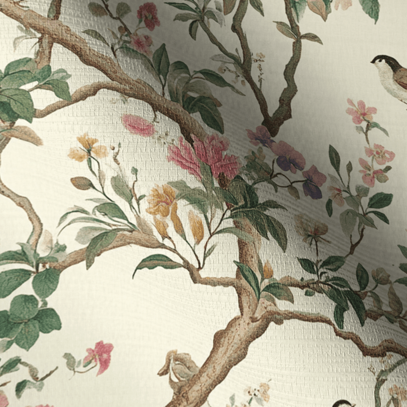 Quiet Bloom Faux Grasscloth Wallpaper - Lemon Park