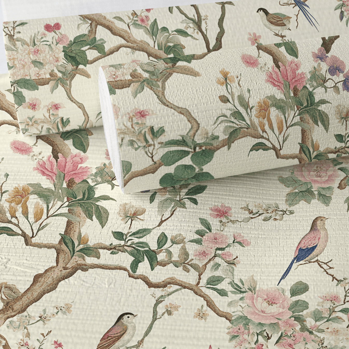 Quiet Bloom Faux Grasscloth Wallpaper - Lemon Park