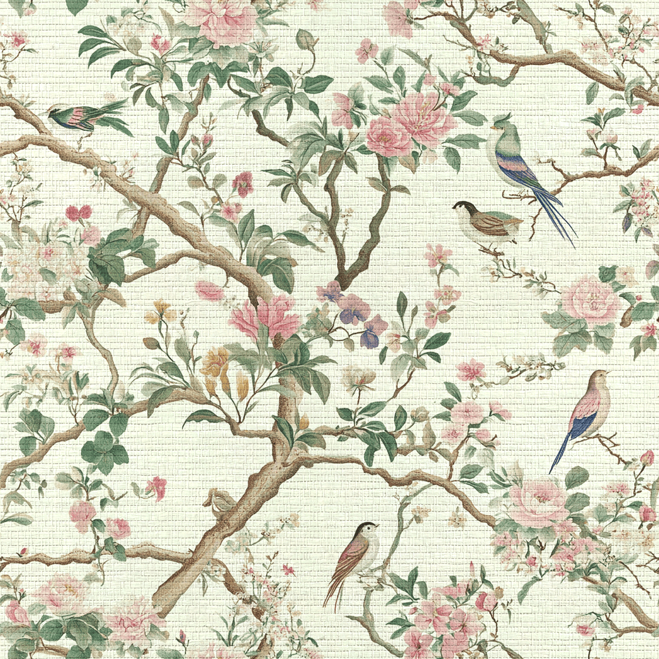 Quiet Bloom Faux Grasscloth Wallpaper - Lemon Park
